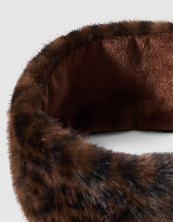 Leopard Faux Fur Haarband Braun SHOEBY ACCESSOIRES
