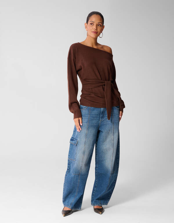 Scarf Strickpullover Braun SHOEBY WOMEN