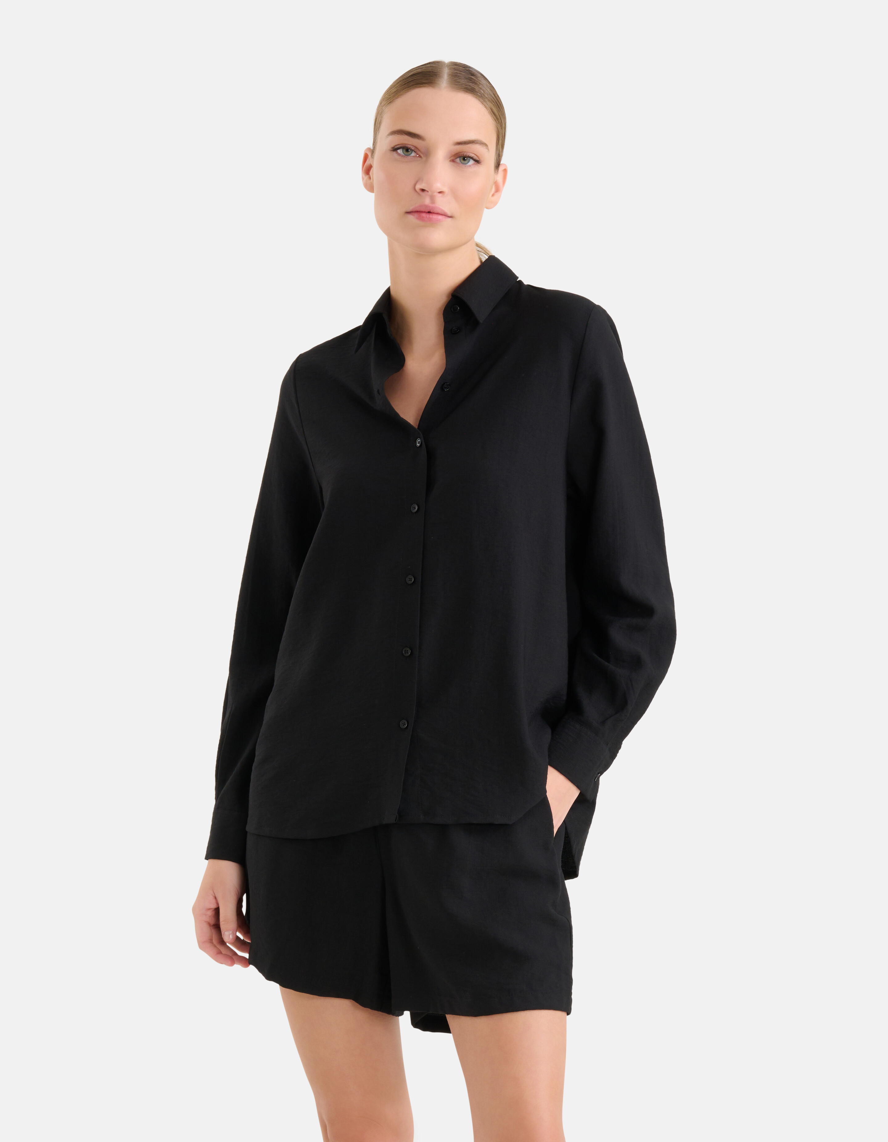 Strukturierte Bluse Schwarz SHOEBY WOMEN