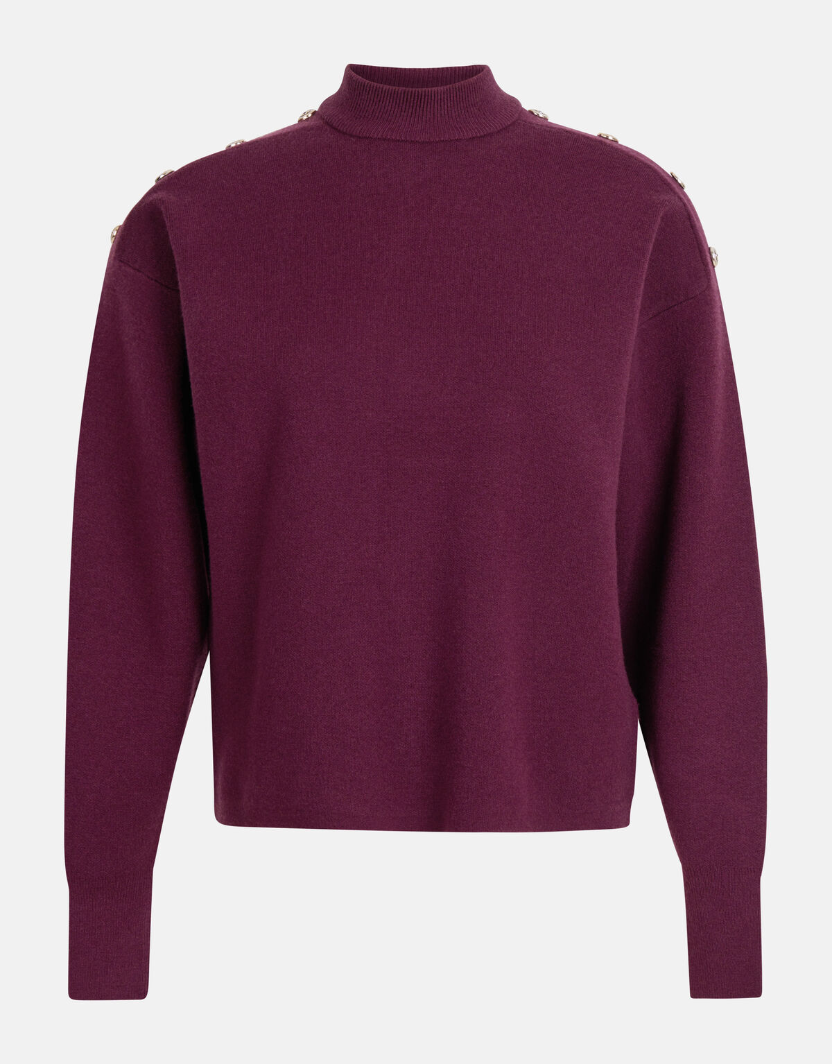 Strickpullover mit Knöpfen Dunkelrot SHOEBY WOMEN