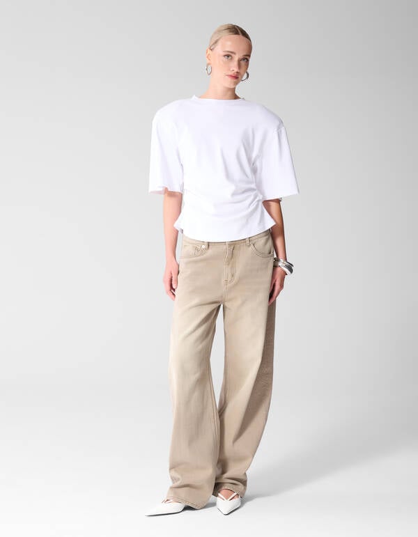 Jeans im Baggy-Fit mit Strass Hellbraun SHOEBY WOMEN