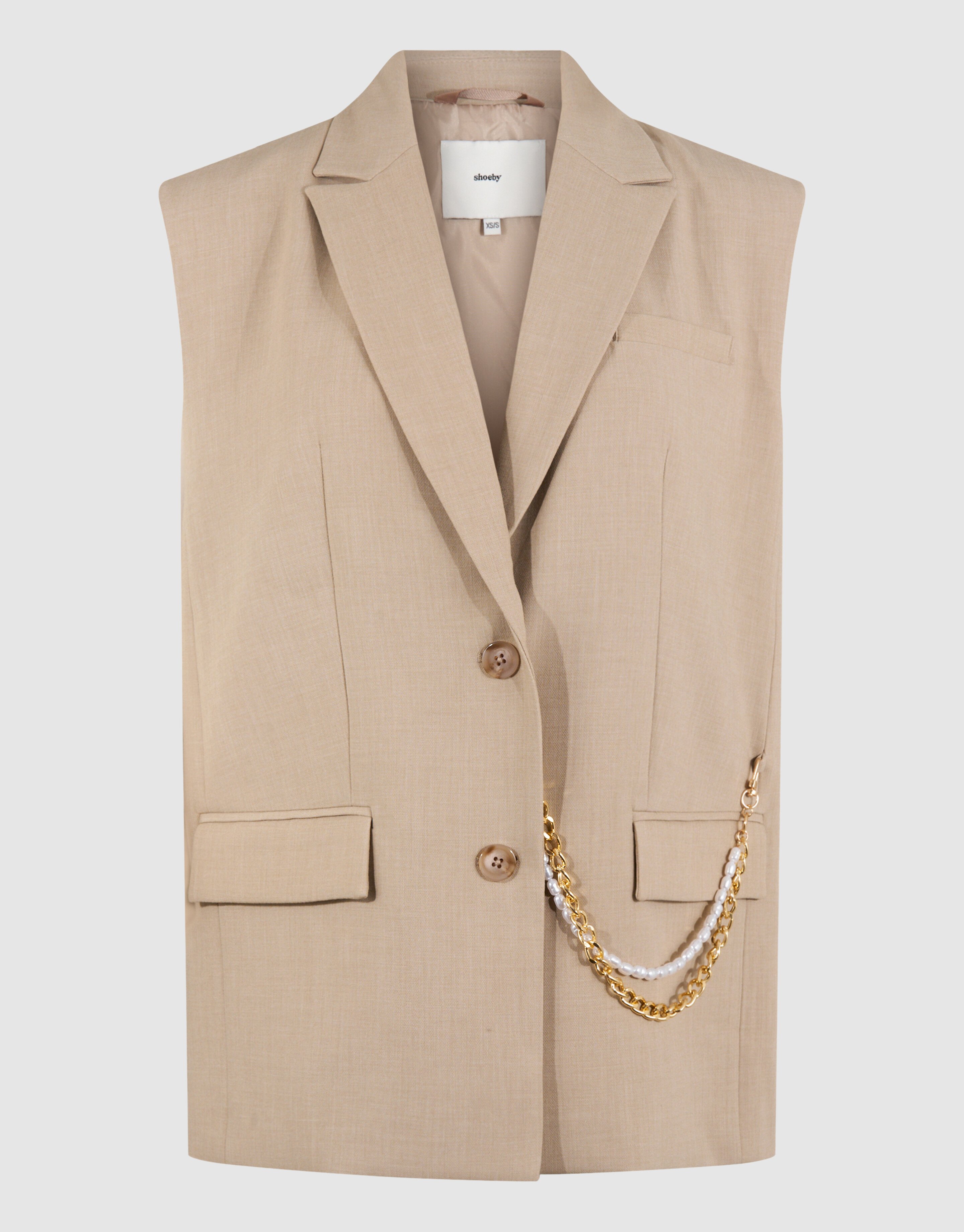 Ärmelloser Blazer mit Kettenmuster, Sand SHOEBY WOMEN