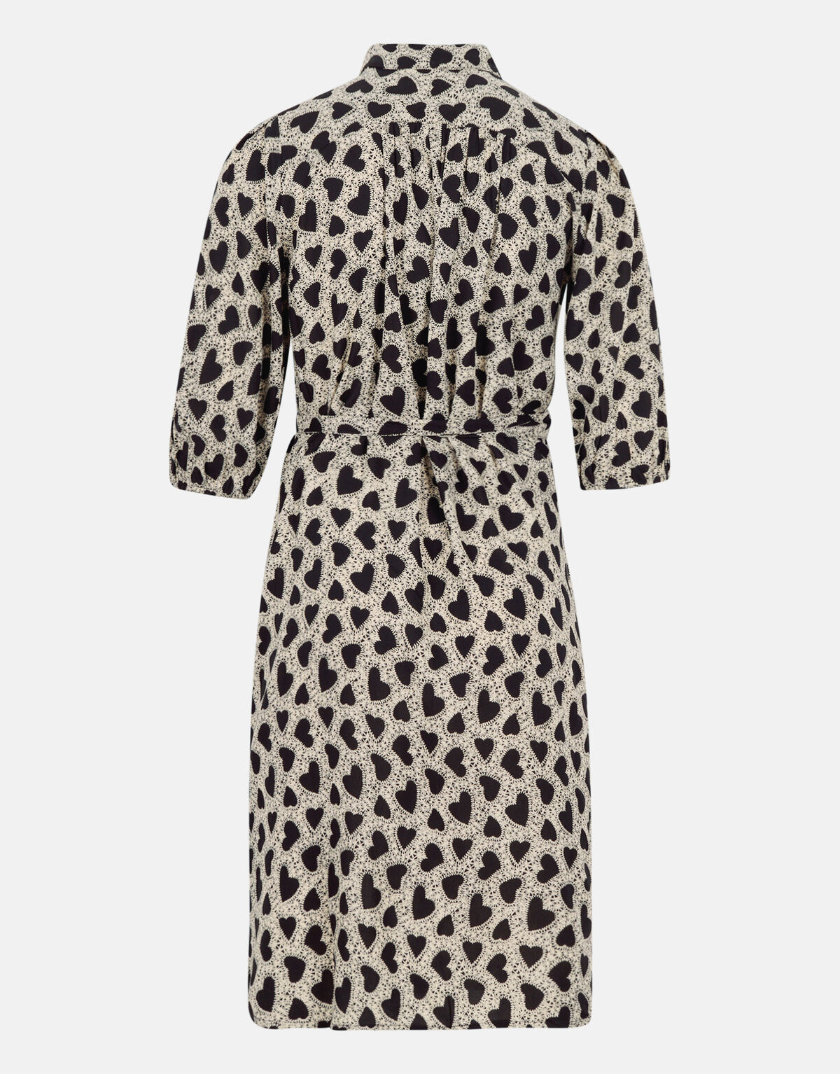 Print Shoeby Jurk Zwart Printed Heart Jurk Zwart/Gebroken Wit Shoeby