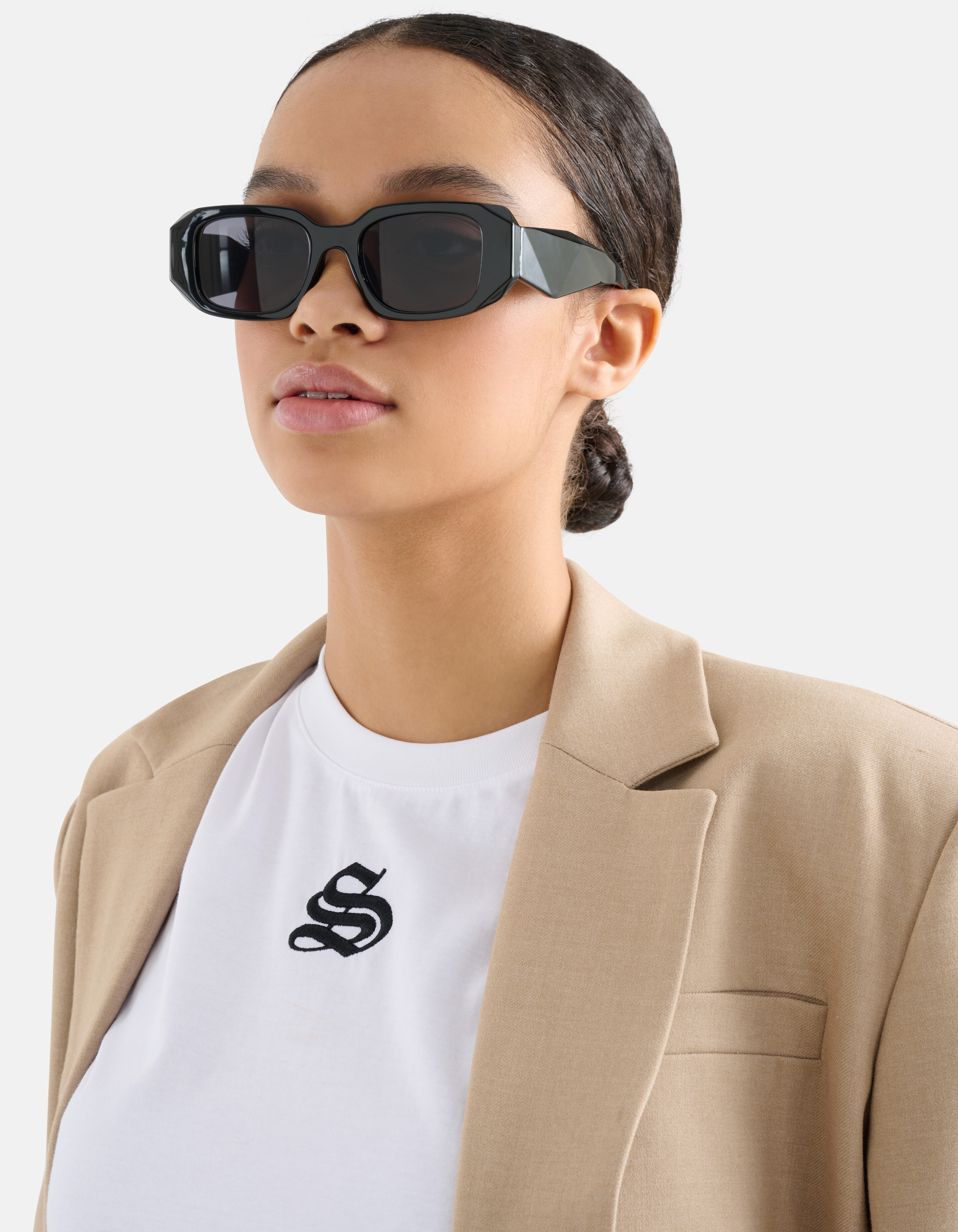 Weite rechteckige Sonnenbrille Schwarz SHOEBY ACCESSOIRES