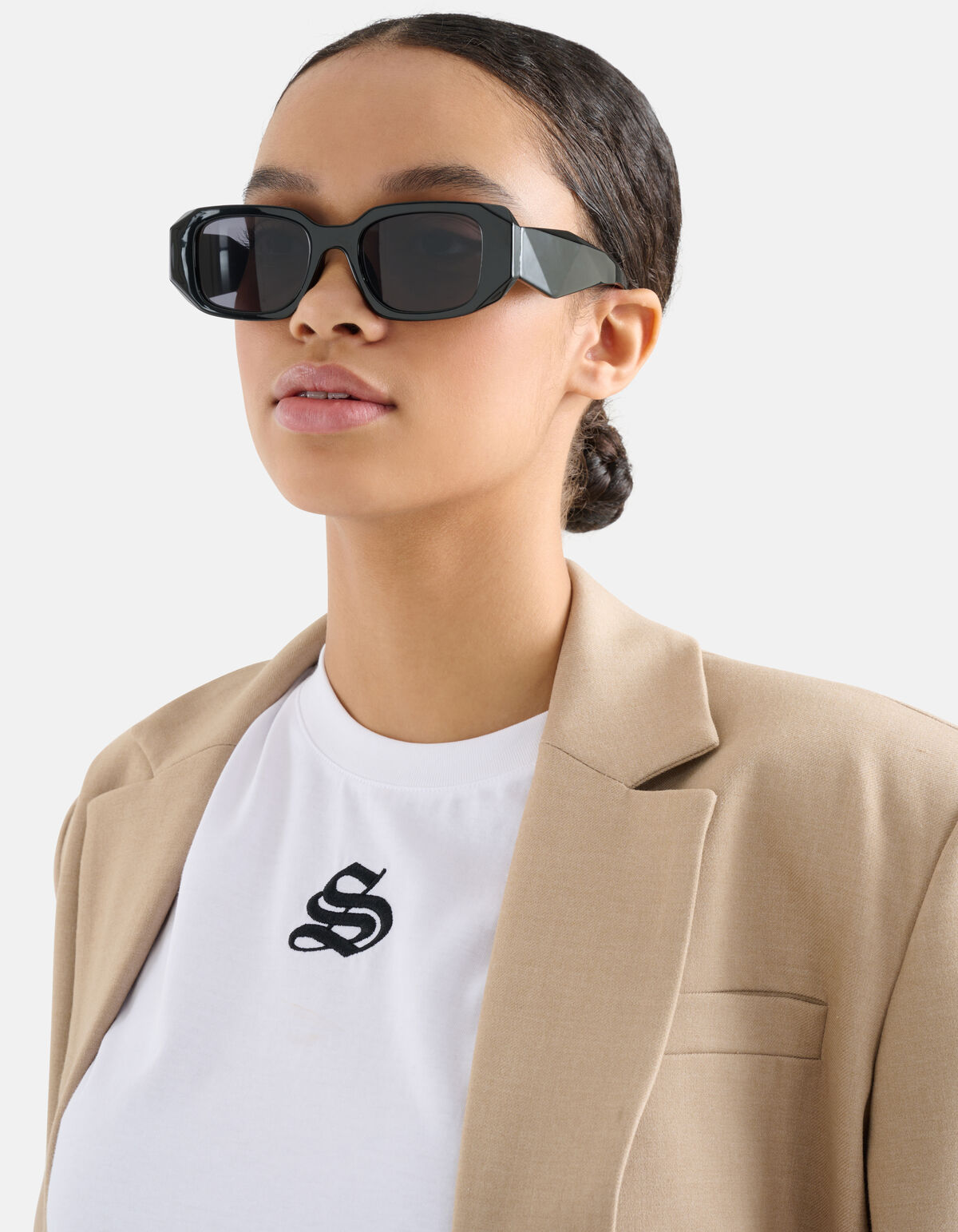 Breite rechteckige Sonnenbrille Schwarz SHOEBY ACCESSOIRES