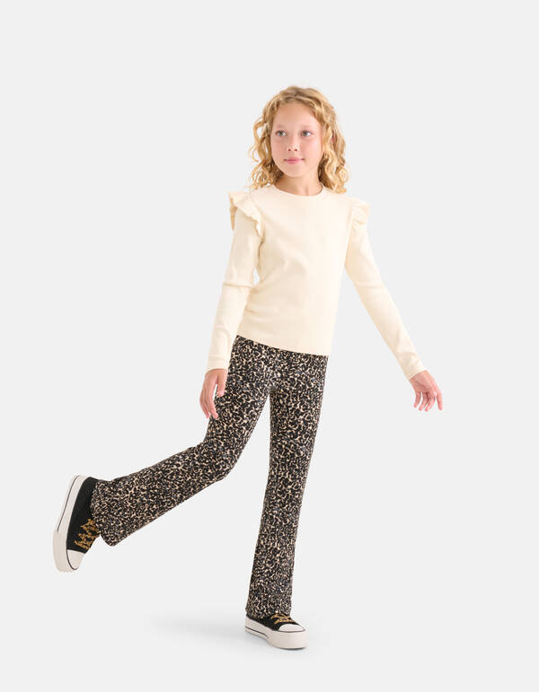 Ausgestellte Hose mit abstraktem Druck Braun SHOEBY GIRLS
