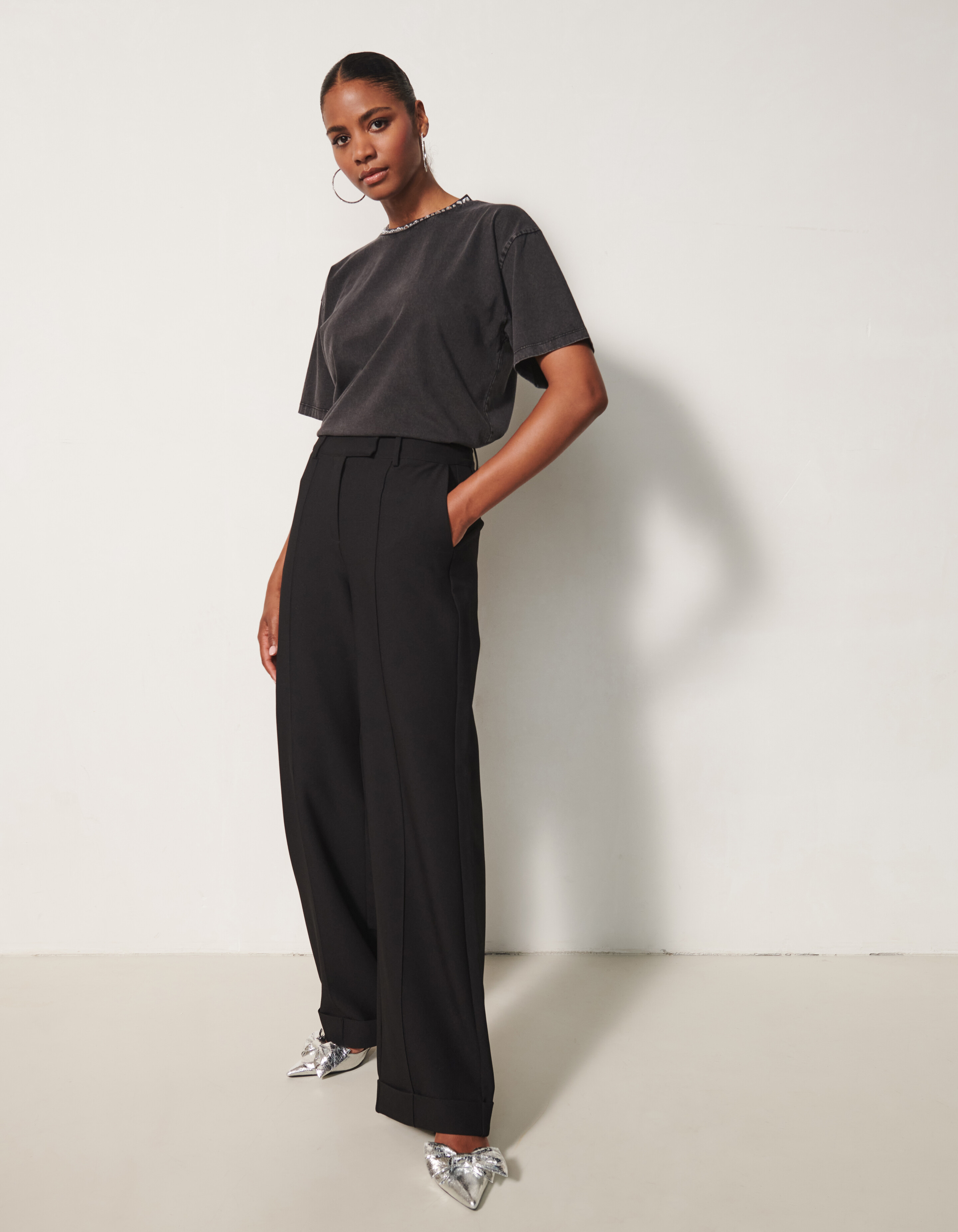 Turnup-Hose Schwarz von Fred SHOEBY WOMEN