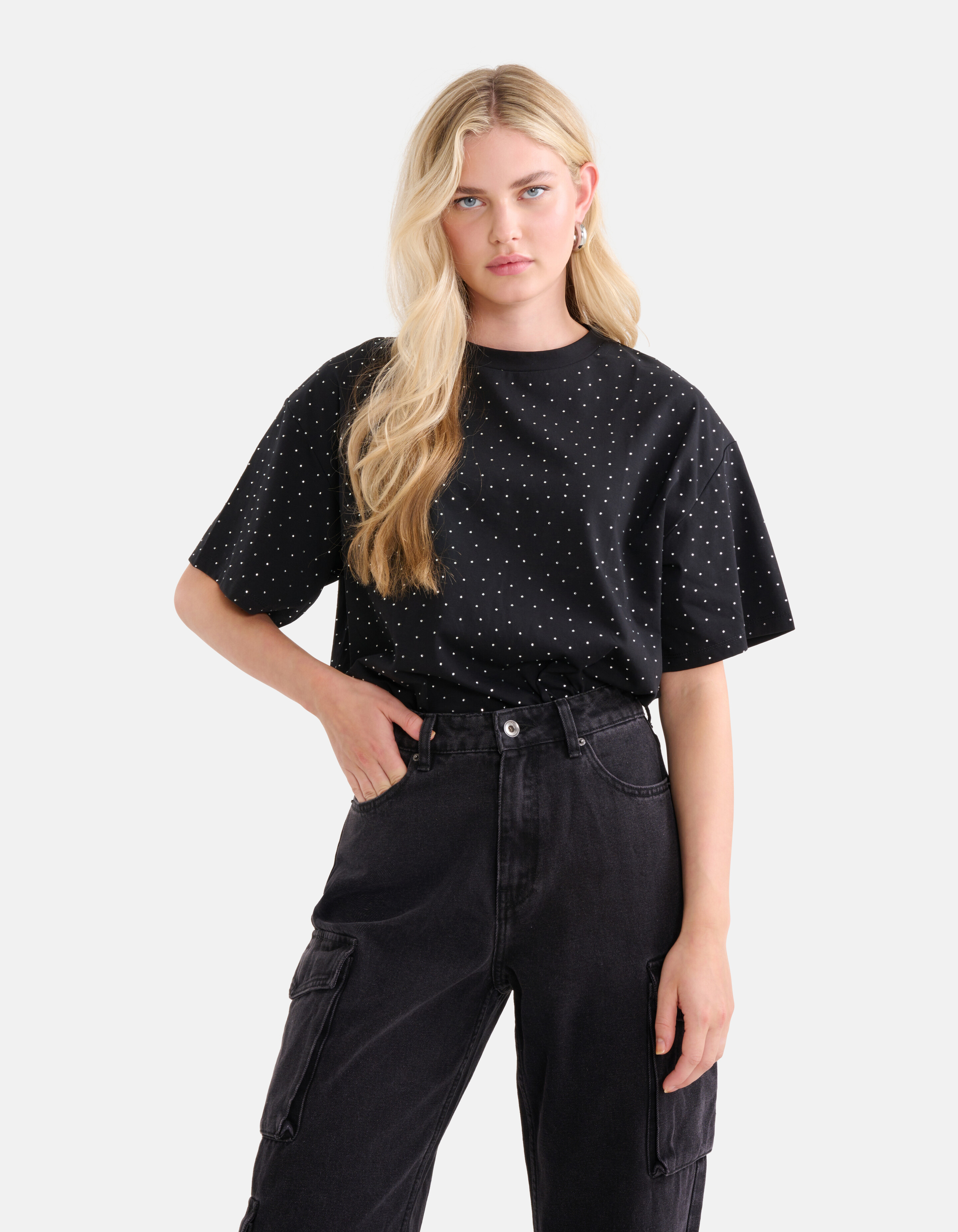 Strass T-shirt Zwart SHOEBY WOMEN