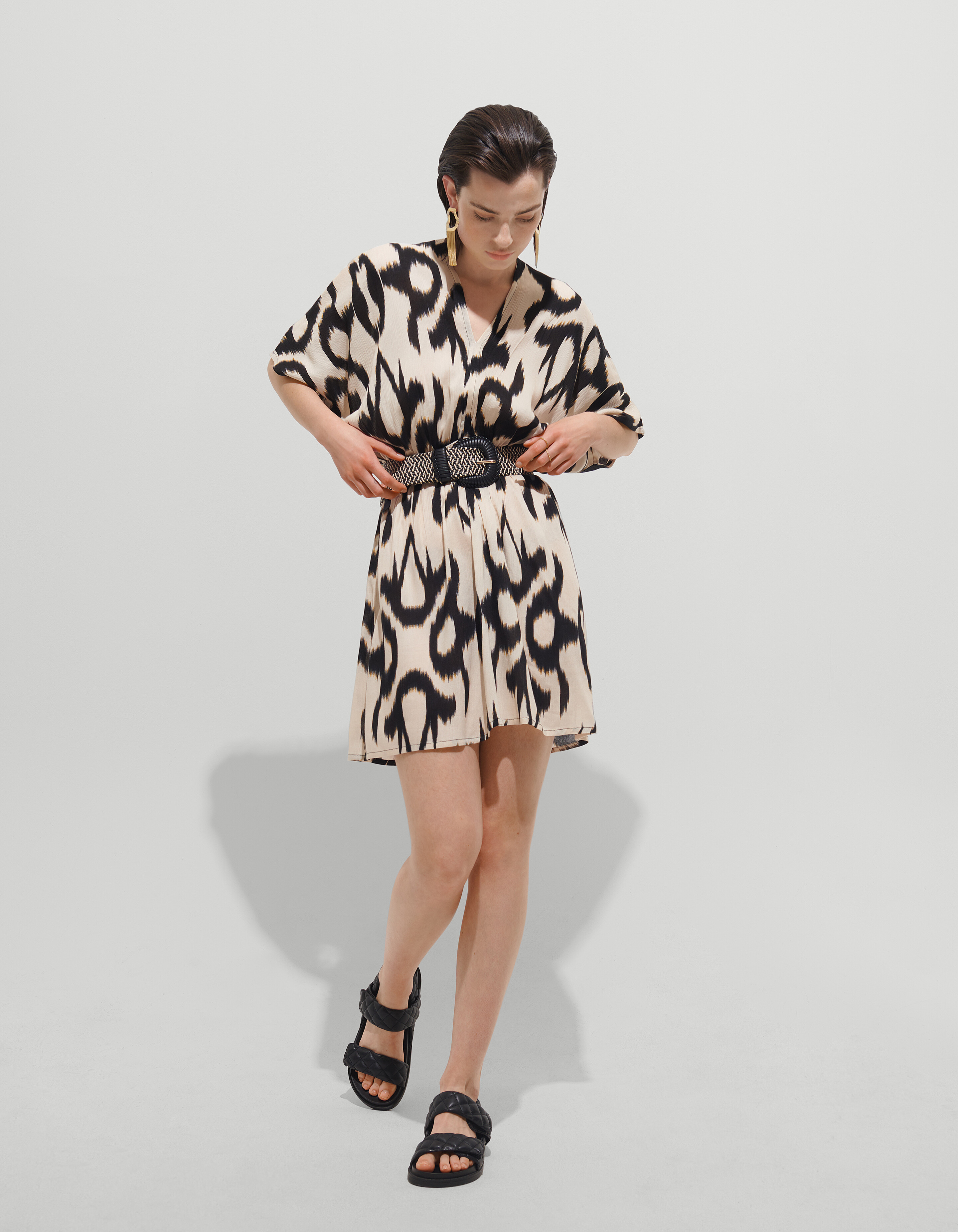 Crinkle Dress Schwarz/Altweiß SHOEBY WOMEN