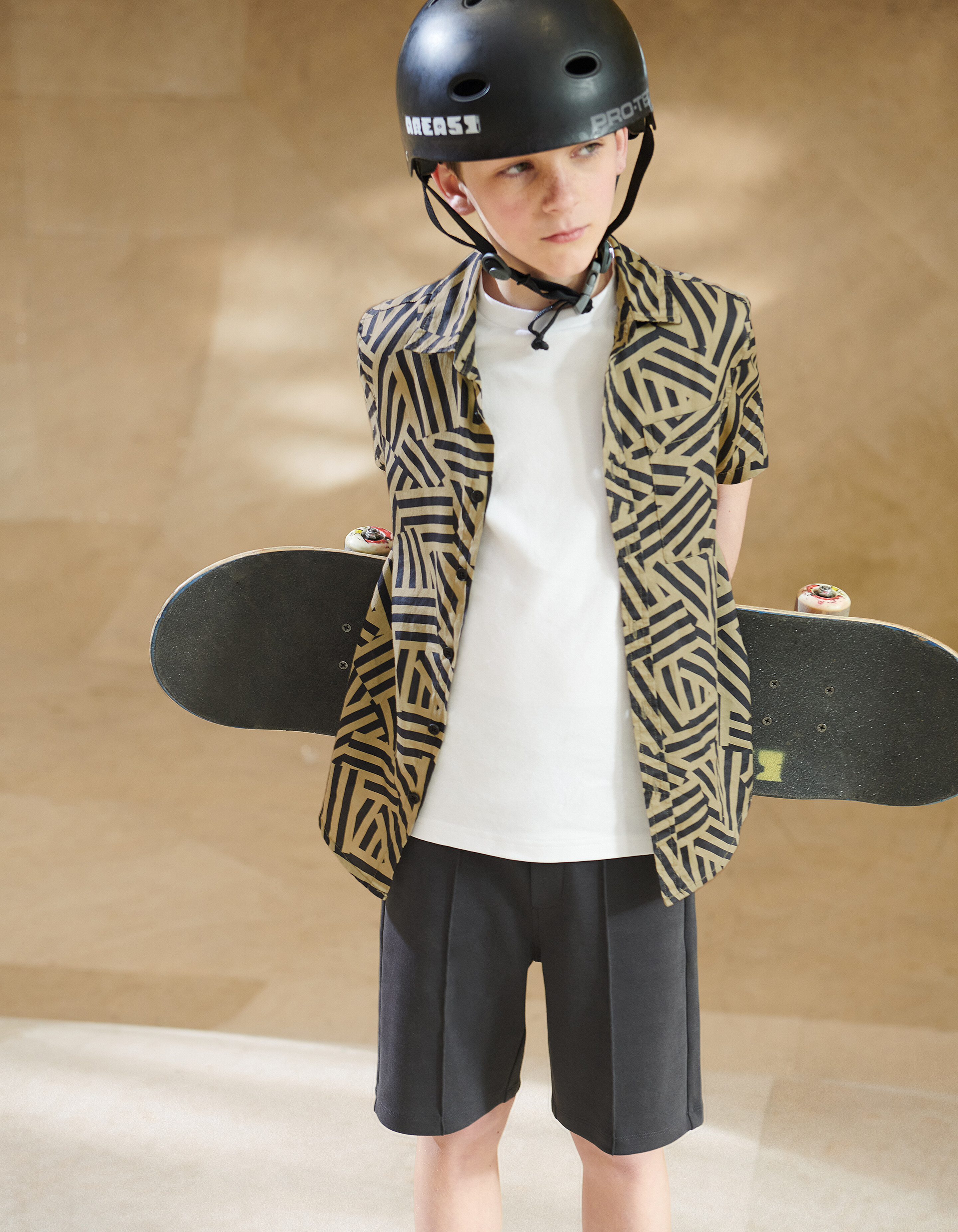 Geometrisches Hemd Sand SHOEBY BOYS