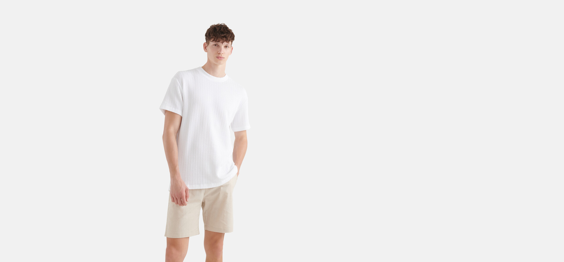 Seersucker-T-Shirt Weiß SHOEBY MEN