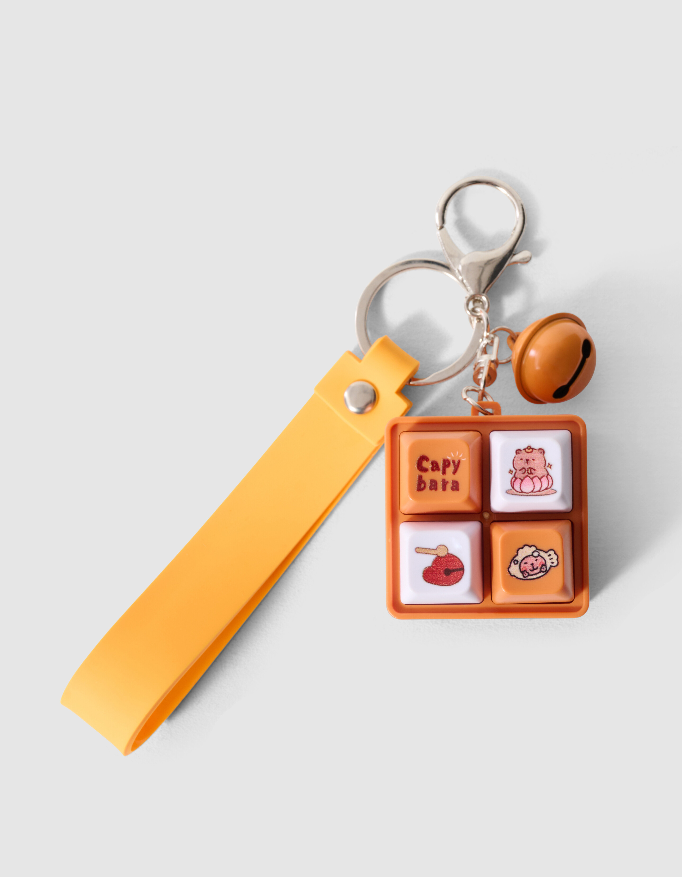 Quadratischer Schl&uuml;sselanh&auml;nger Orange SHOEBY ACCESSOIRES