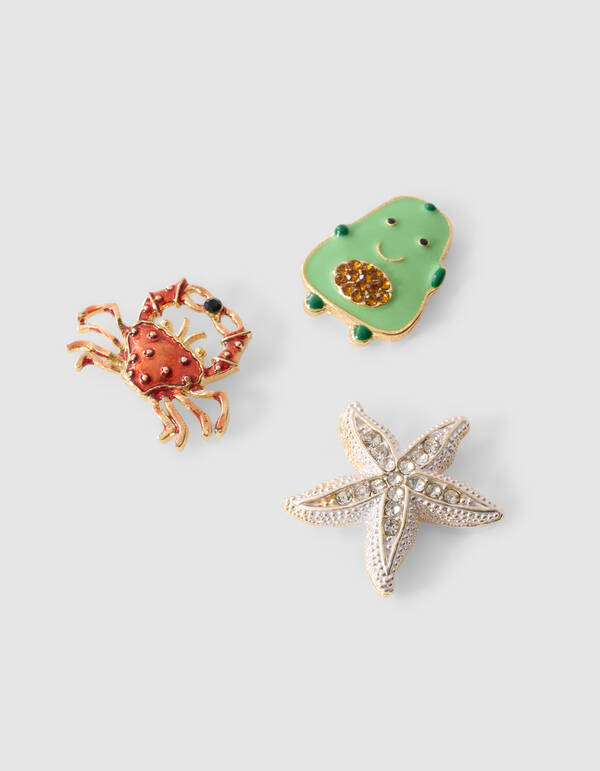 Avocado Broschen Set Gold SHOEBY ACCESSOIRES