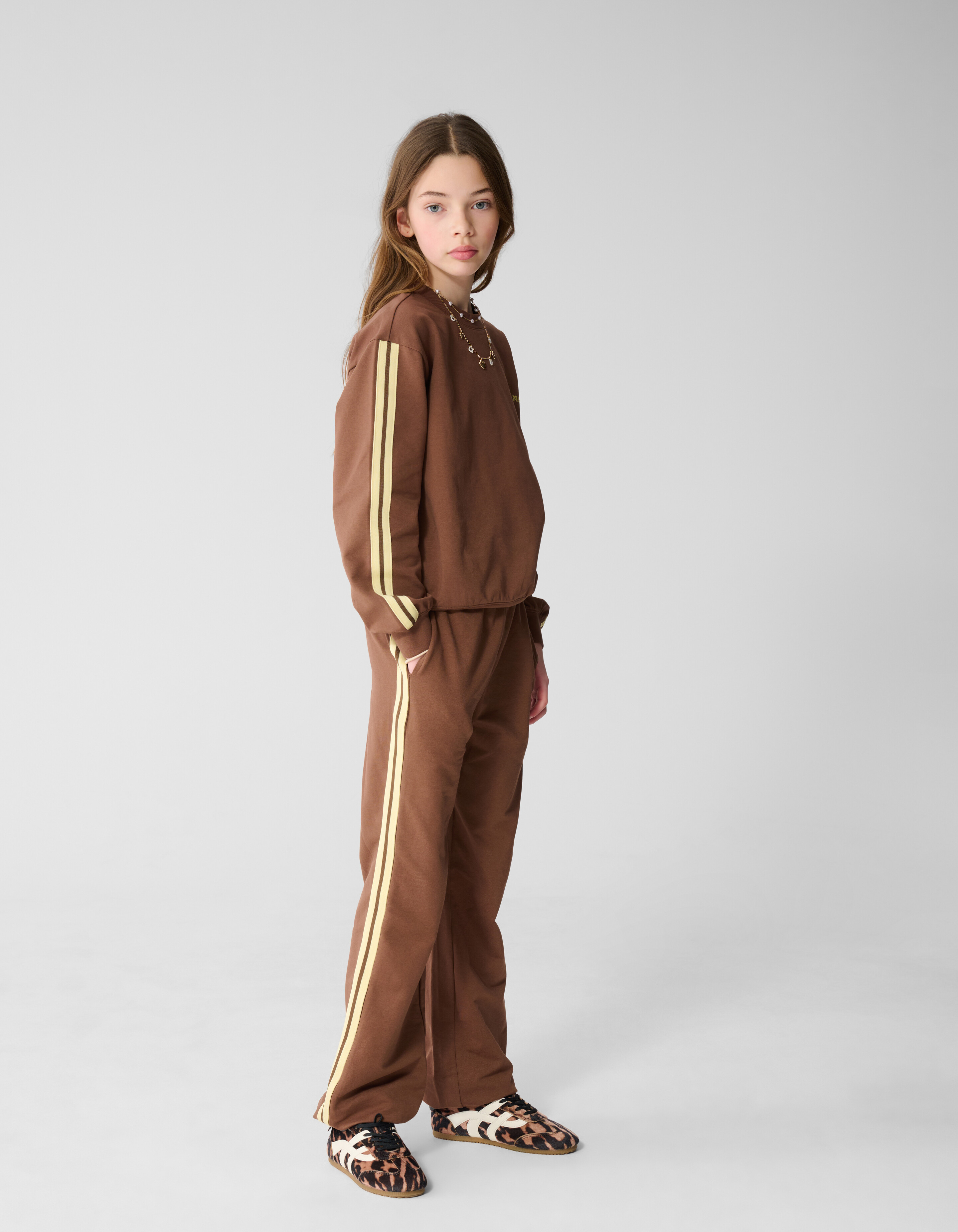 Sporty Sweat Wide-Leg-Hose Braun SHOEBY GIRLS
