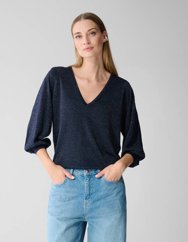 Glitzerpullover Dunkelblau SHOEBY WOMEN