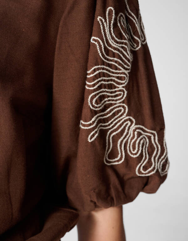 Stickerei Crop-Top Braun SHOEBY WOMEN