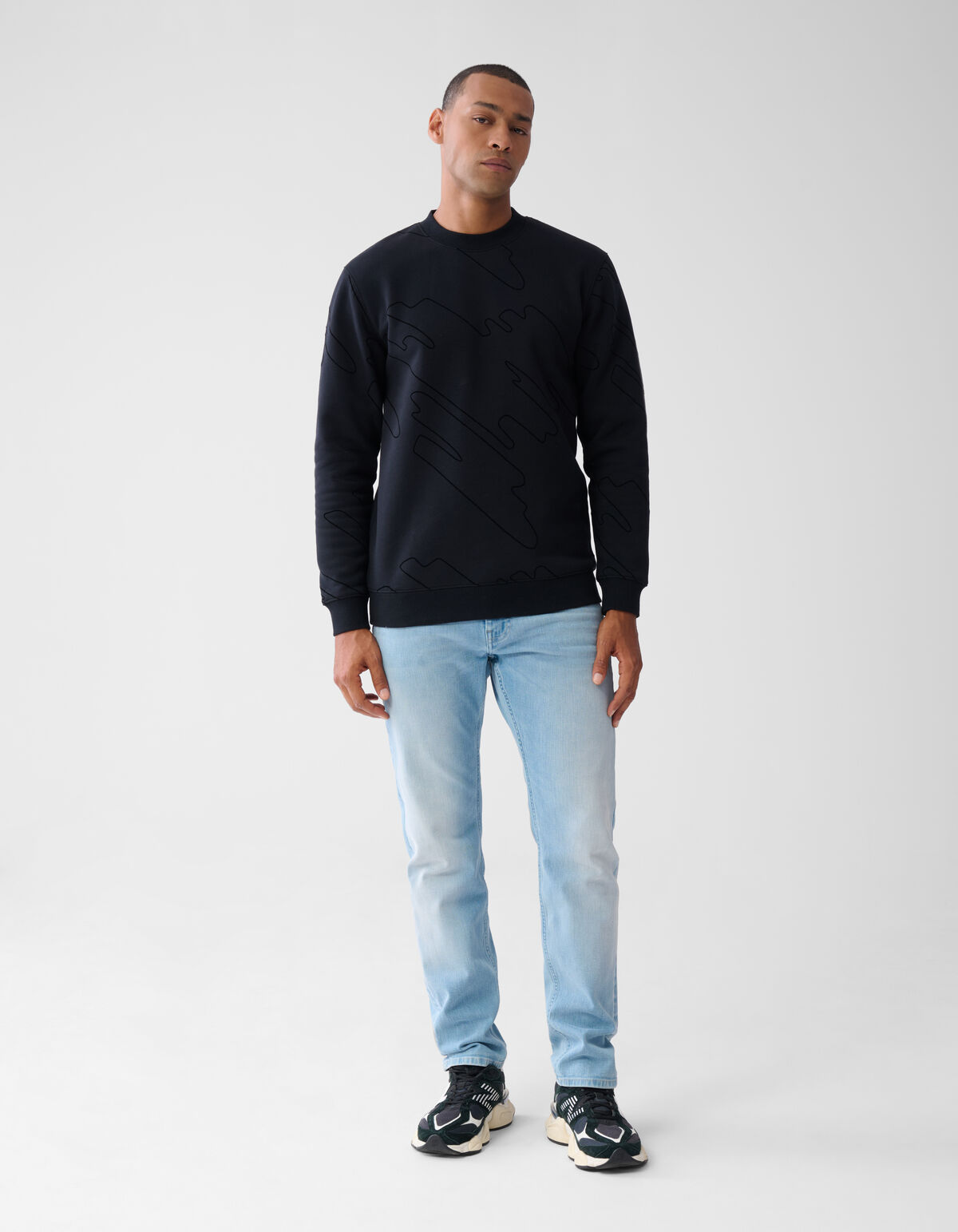 Flock Print Pullover Schwarz SHOEBY MEN