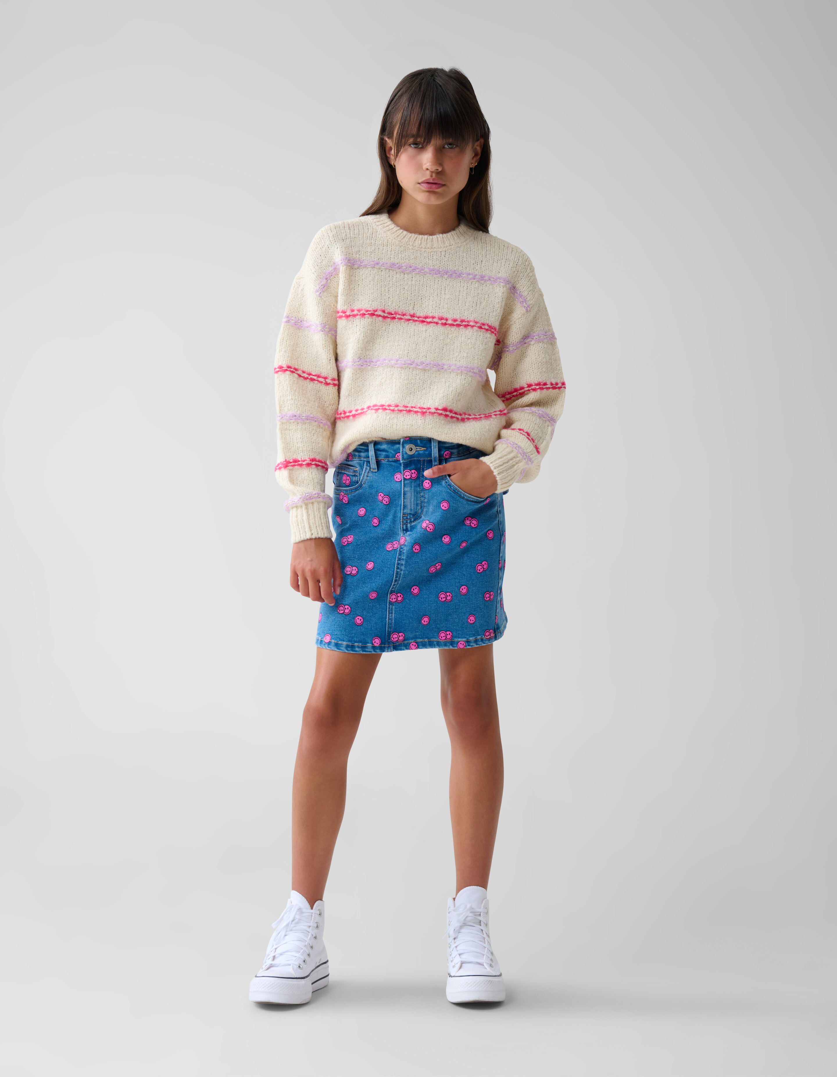Bedruckter Jeansminirock Blau SHOEBY GIRLS