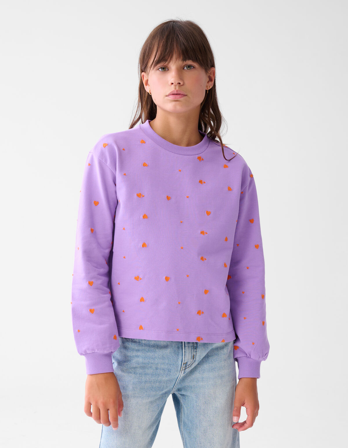 Longsleeve mit Herzdruck lila SHOEBY GIRLS