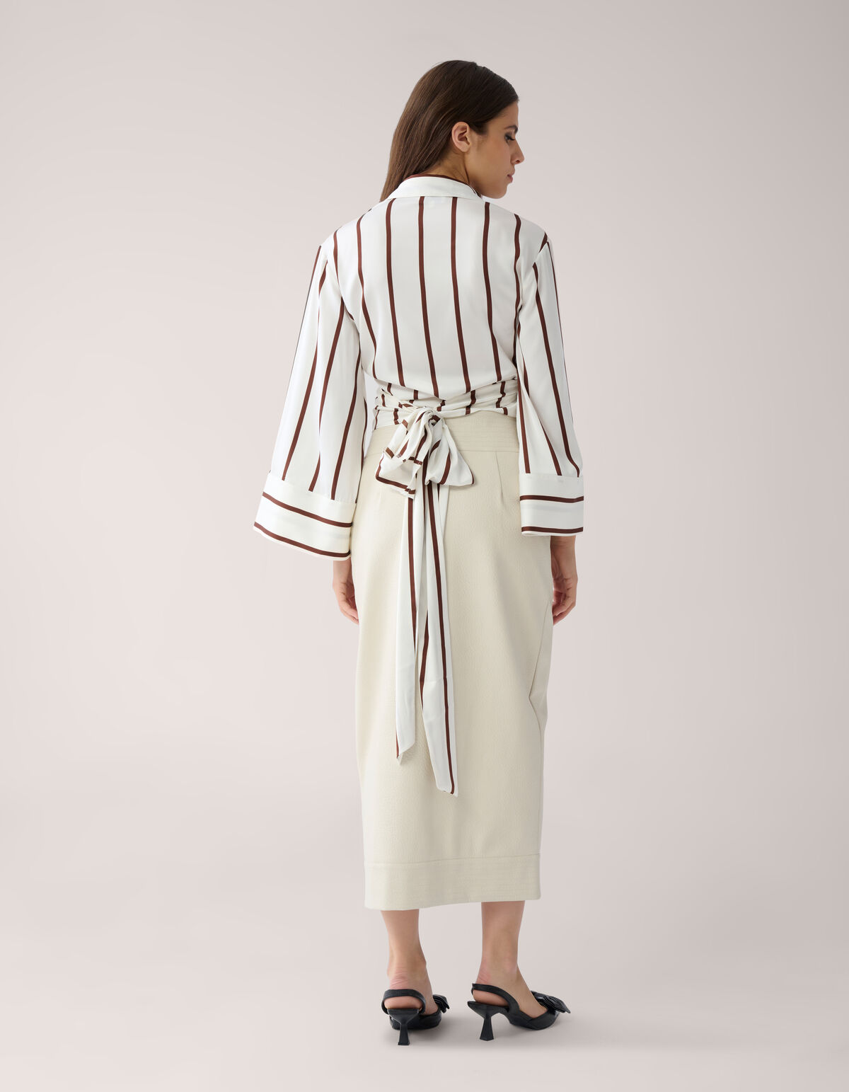 Gestreifte Overslag-Bluse Wei&szlig; von Mieke SHOEBY WOMEN