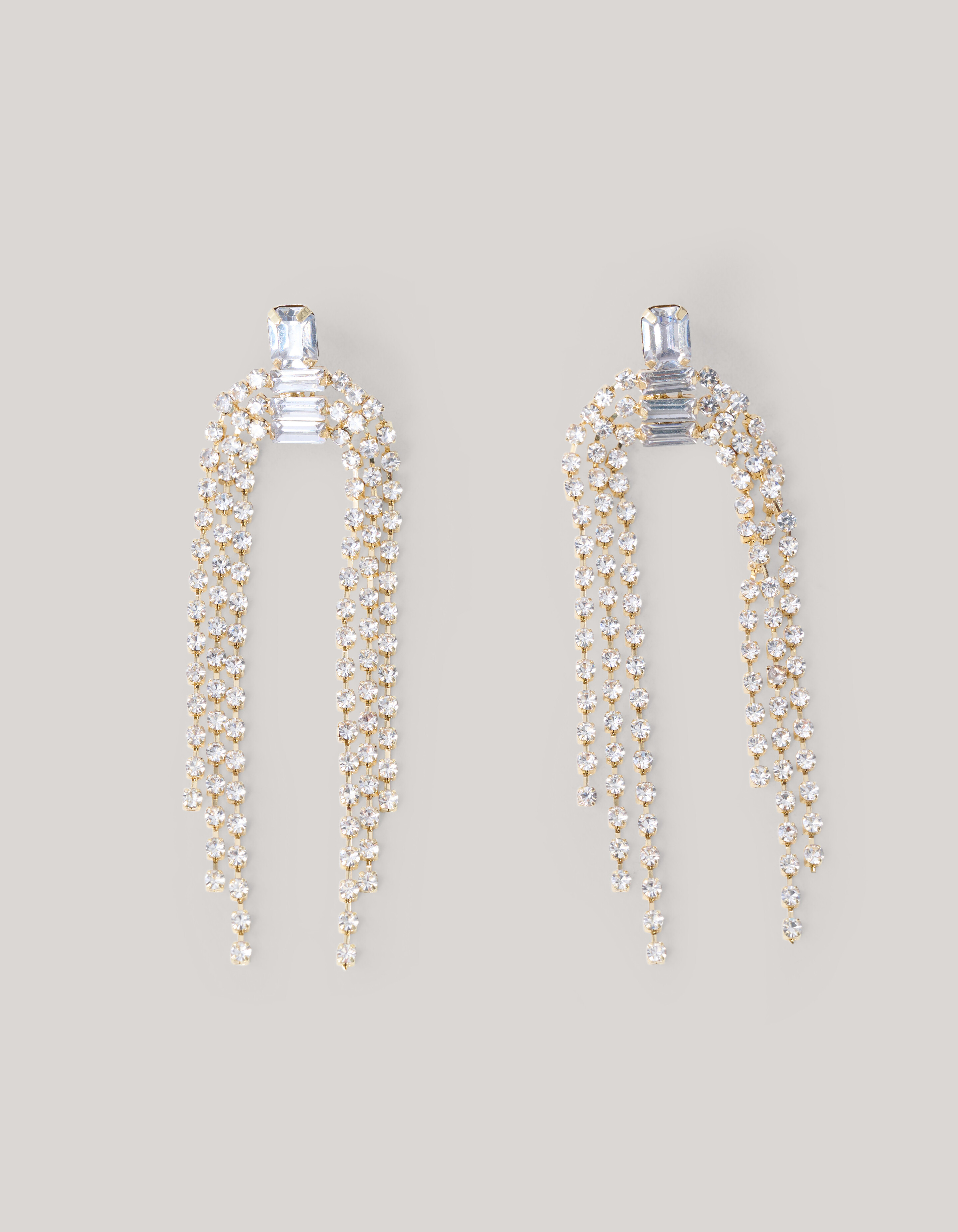 Strass-Ohrringe Gold SHOEBY ACCESSOIRES