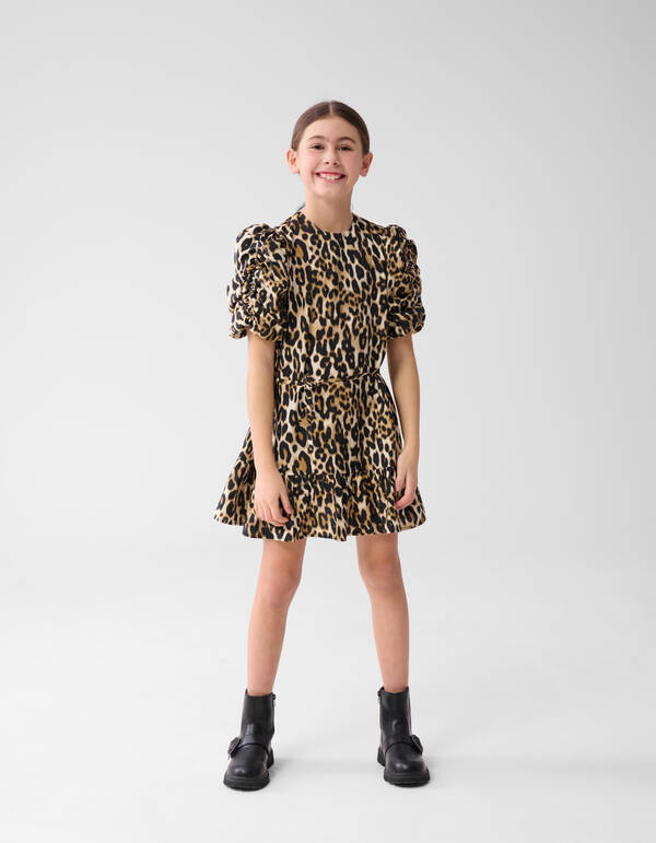 Bedrucktes Leopardenkleid Braun SHOEBY GIRLS