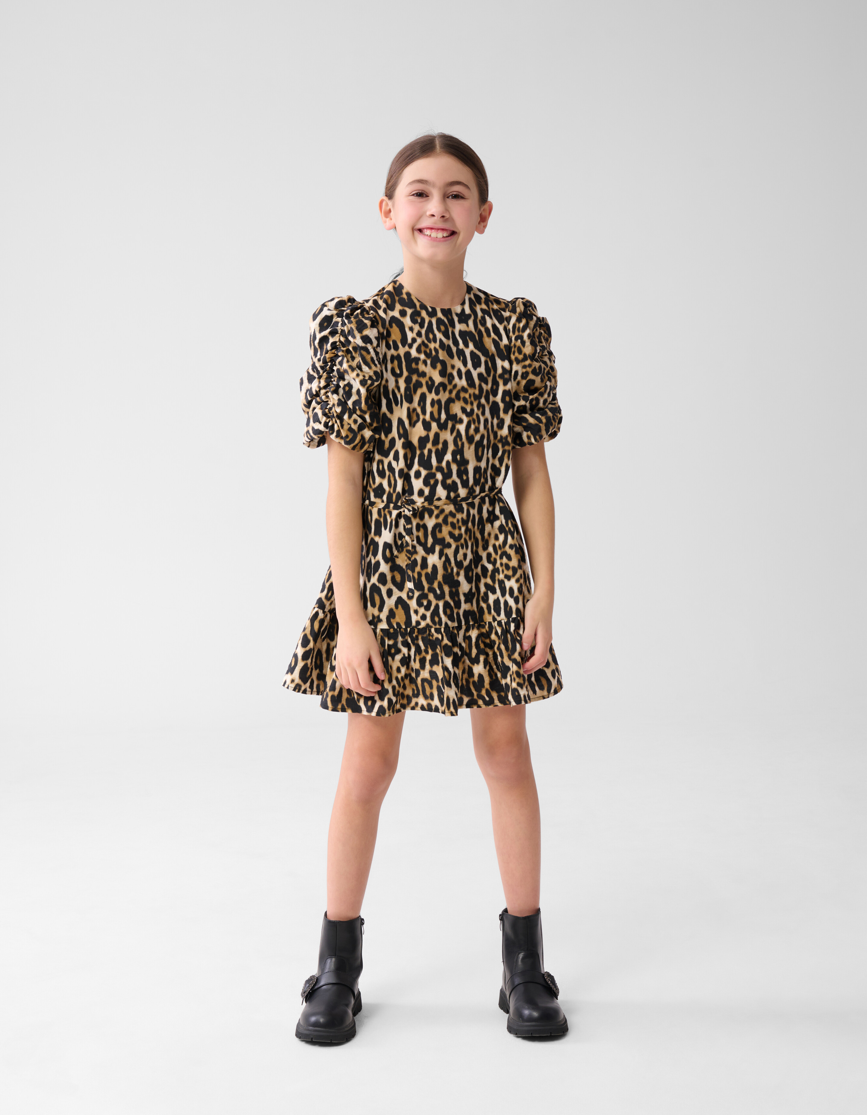 Bedrucktes Leopardenkleid Braun SHOEBY GIRLS