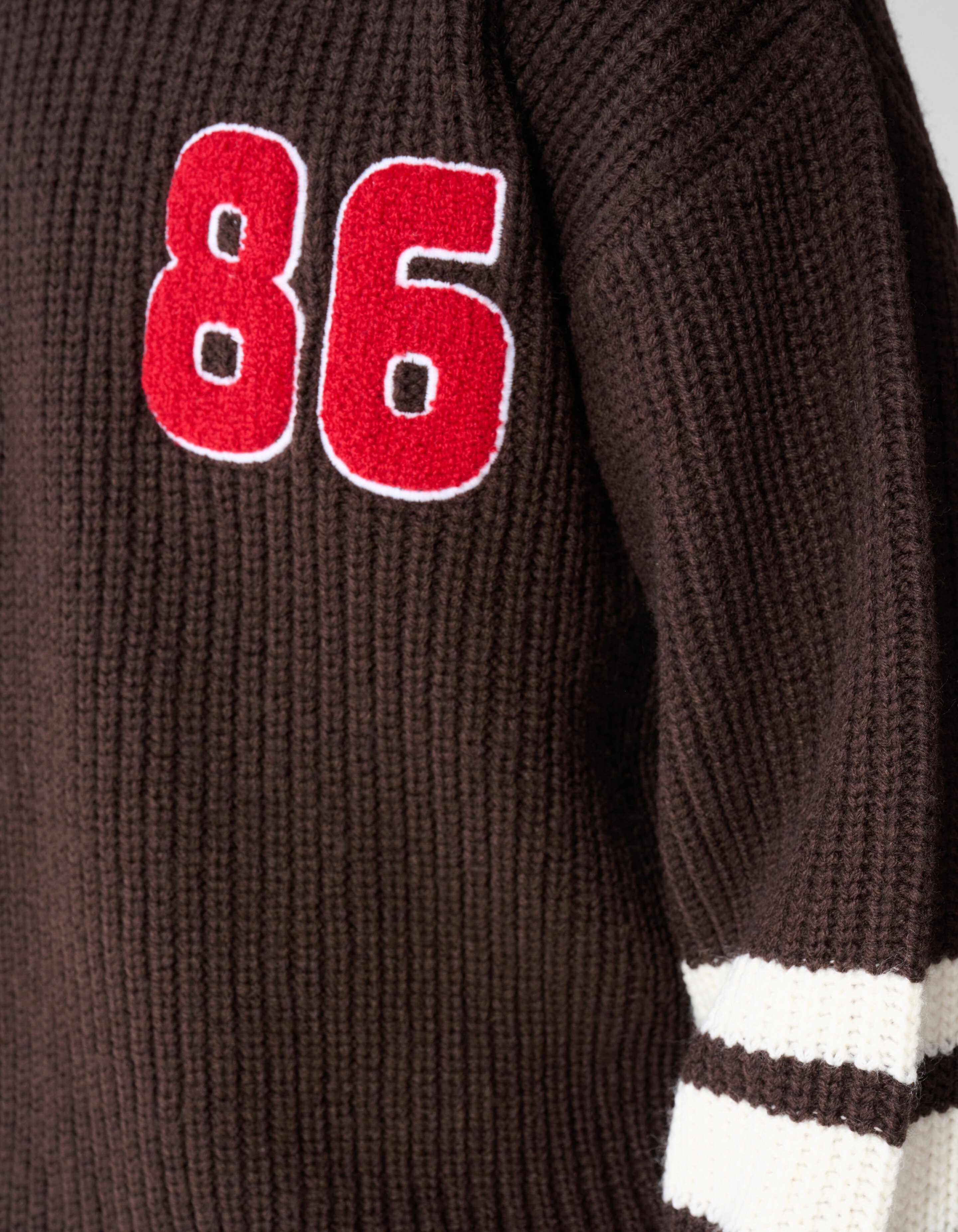 Varsity Strickpullover Dunkelbraun SHOEBY BOYS