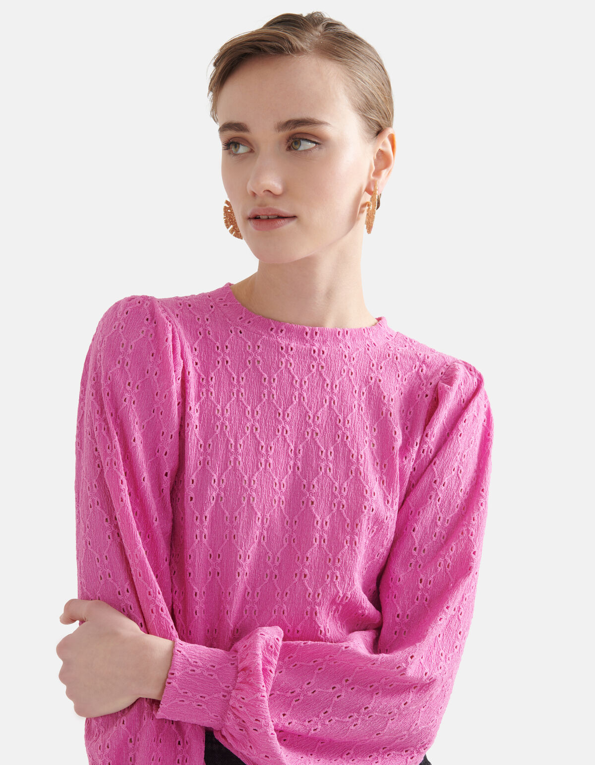 Bluse mit Stickerei Rosa SHOEBY WOMEN