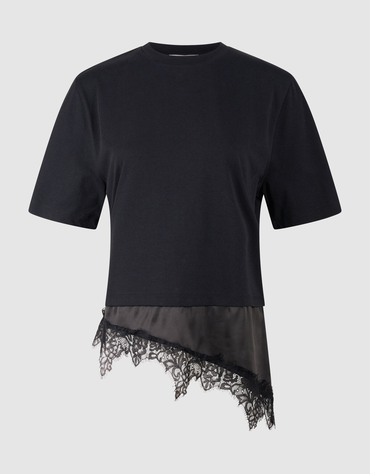 Kanten Satinen T-Shirt Schwarz SHOEBY WOMEN