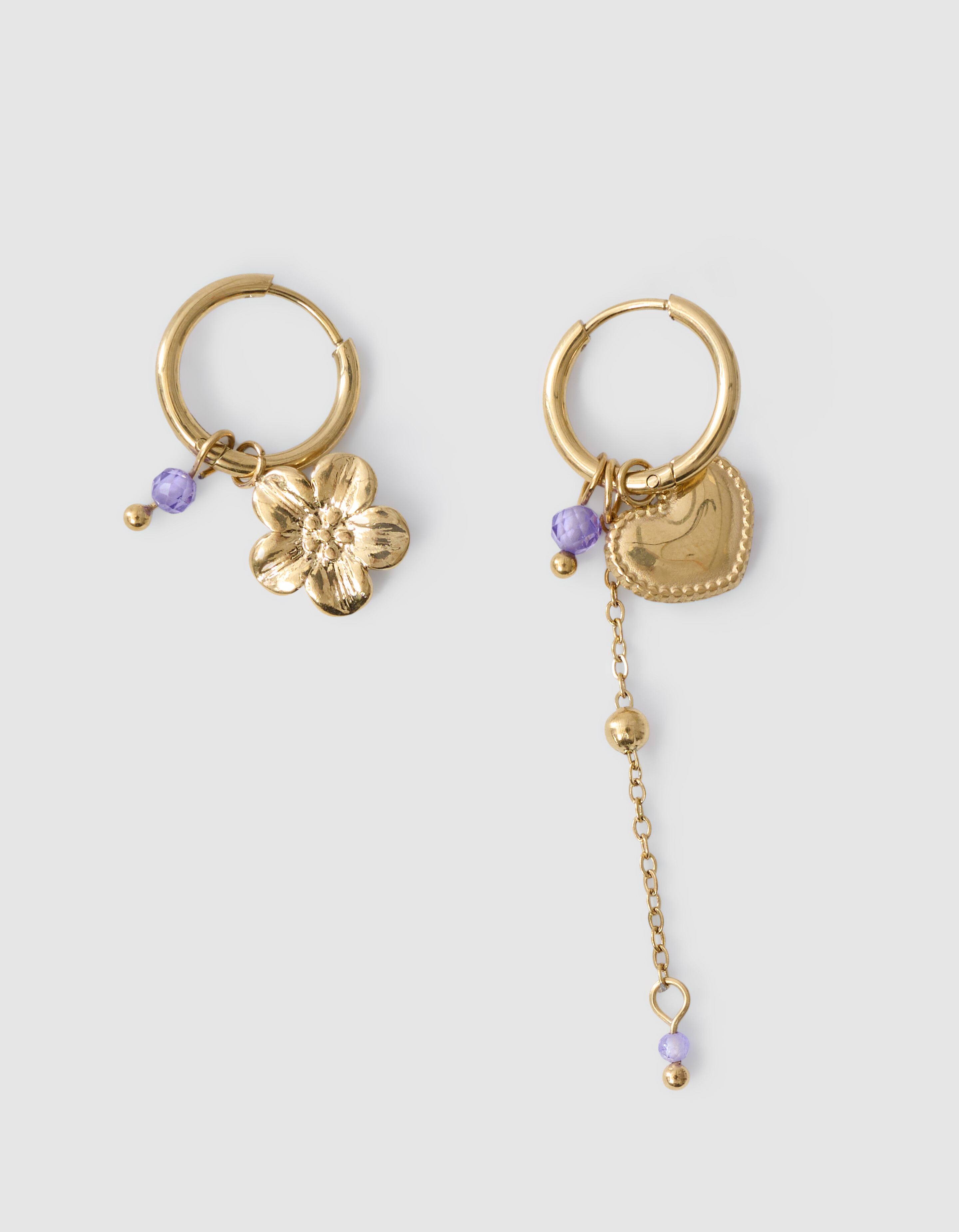 Herz/Blumen-Ohrringe Gold SHOEBY ACCESSOIRES