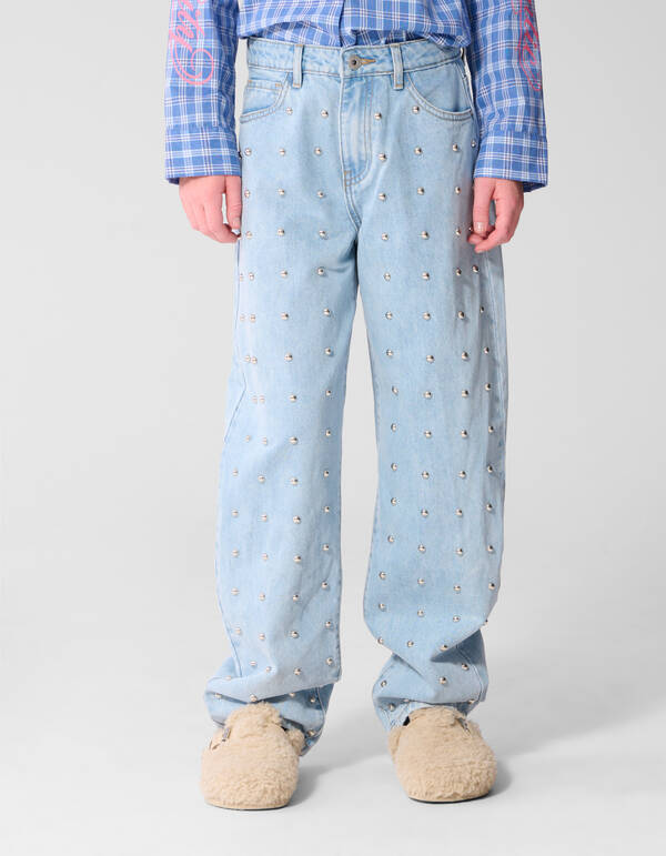 Studded Barrel Fit Jeans Hellblau SHOEBY GIRLS