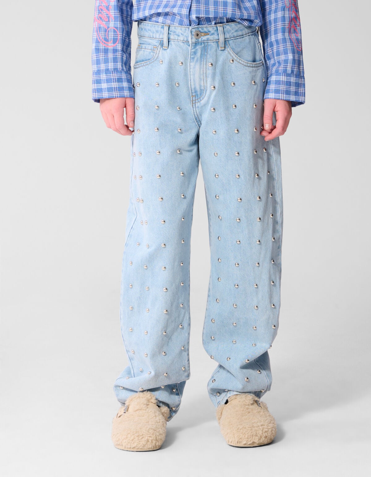 Studded Barrel Fit Jeans Hellblau SHOEBY GIRLS
