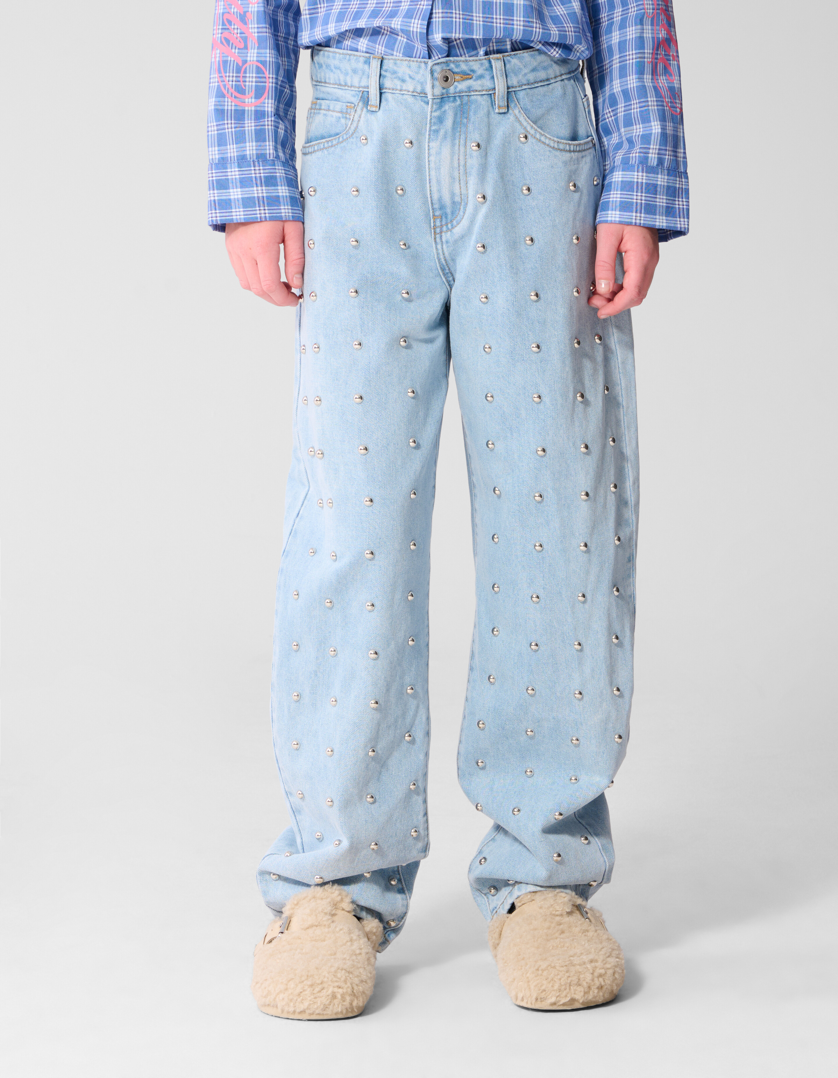 Studded Barrel Fit Jeans Hellblau SHOEBY GIRLS