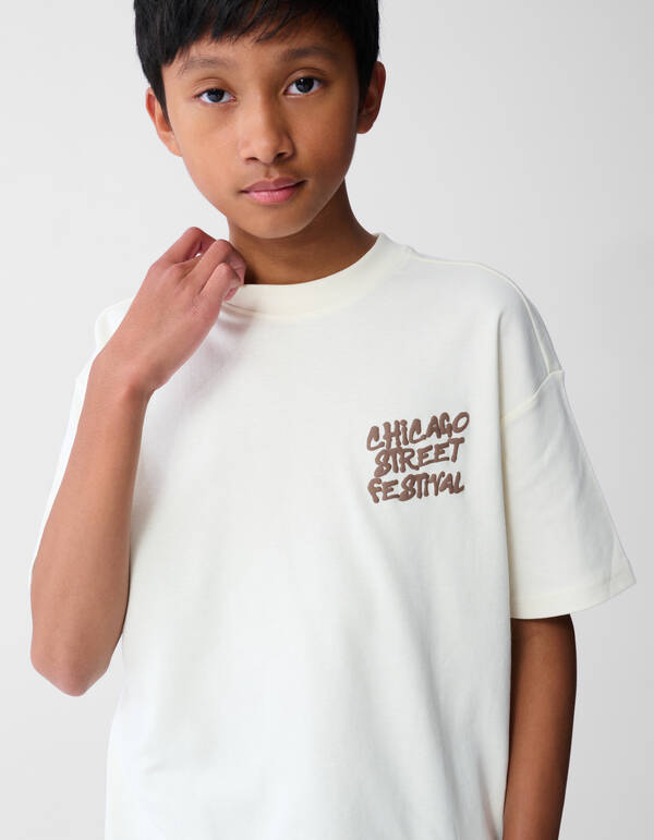 Festival-Kunstwerk-T-Shirt, cremefarben SHOEBY BOYS