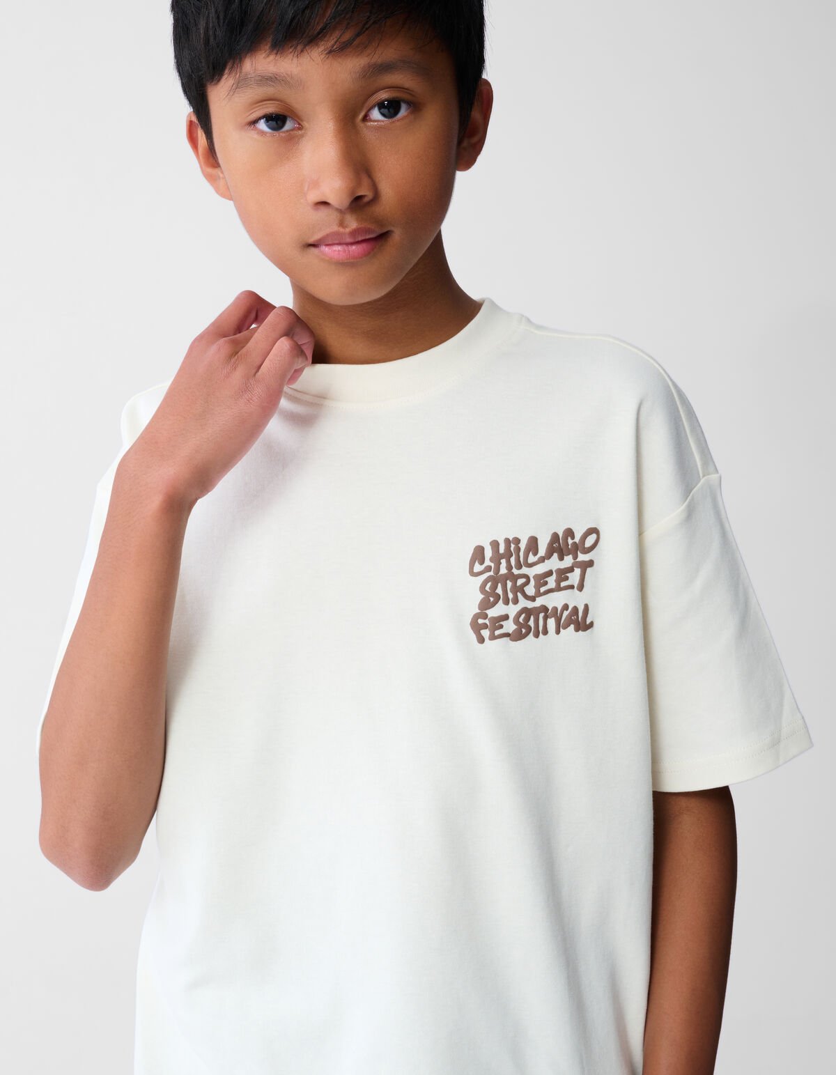 Festival-Kunstwerk-T-Shirt, cremefarben SHOEBY BOYS