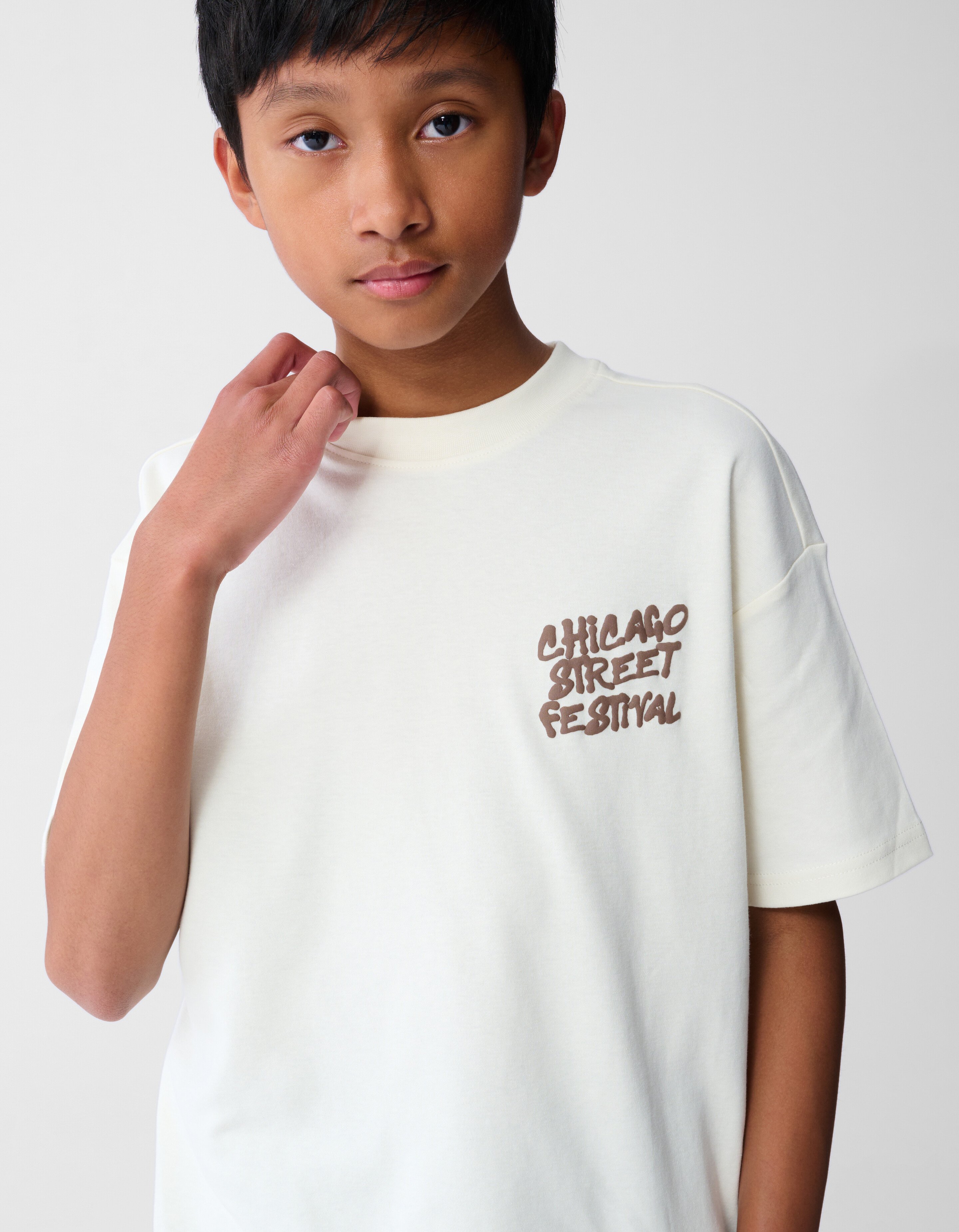 Festival-Kunstwerk-T-Shirt, cremefarben SHOEBY BOYS