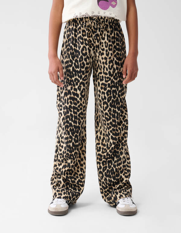 Twist Leopard Hose mit weitem Bein Braun SHOEBY GIRLS