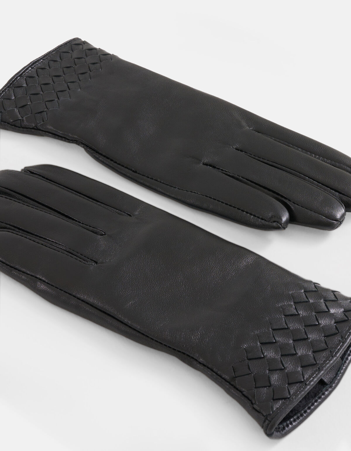 Geflochtene Lederhandschuhe Schwarz SHOEBY ACCESSOIRES
