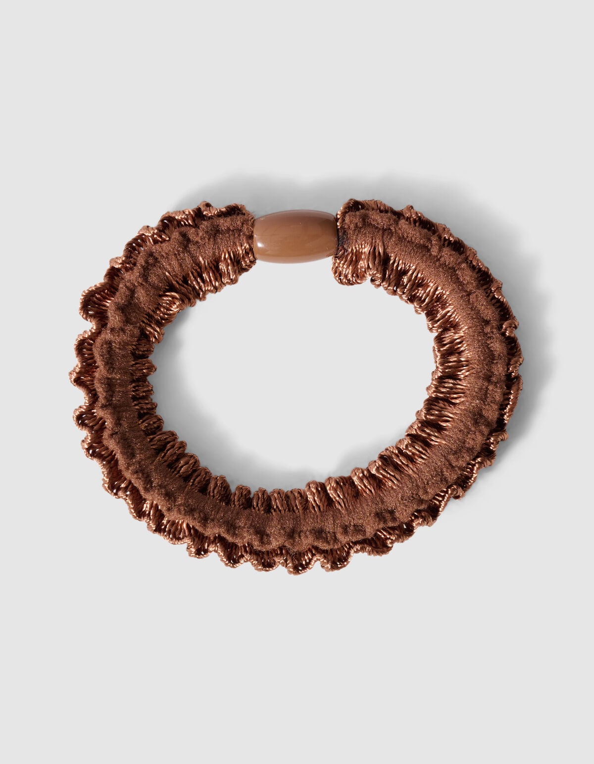 Kleines Haargummi mit R&uuml;schen Braun SHOEBY ACCESSOIRES