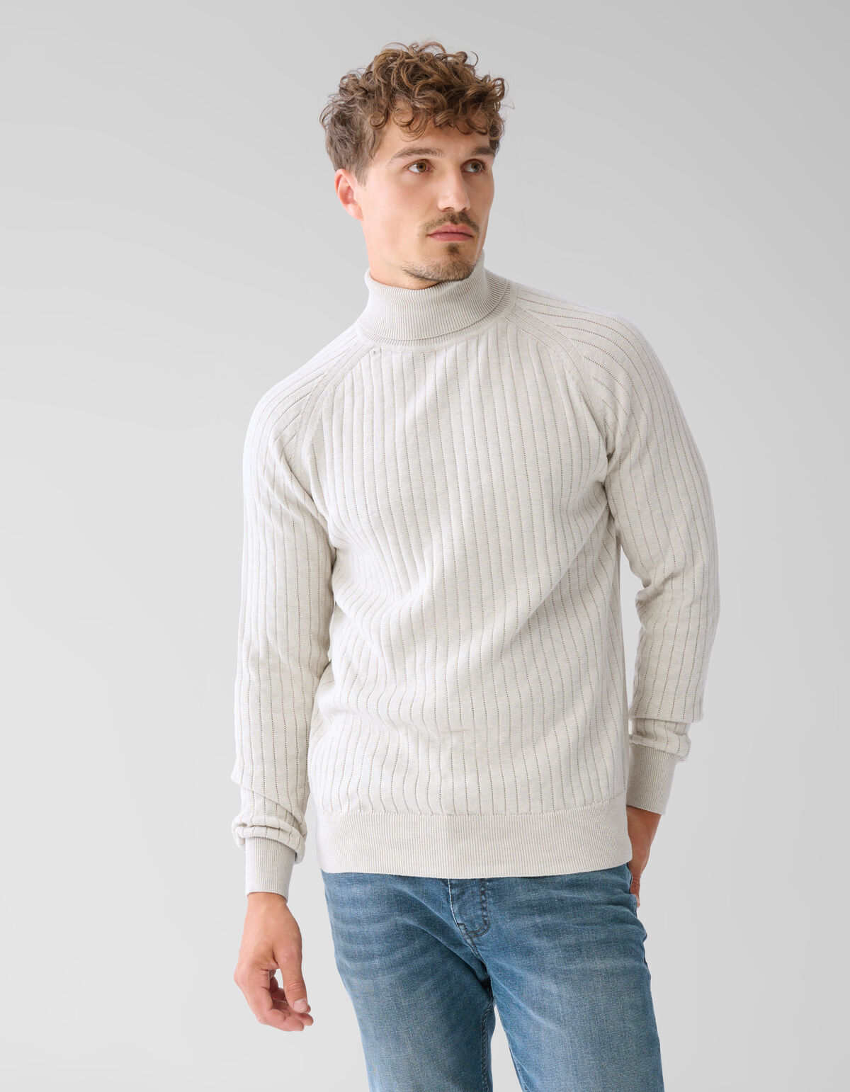 Rippenpullover Sand SHOEBY MEN