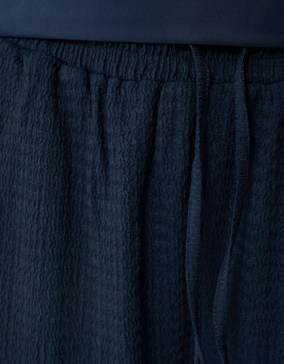 Crinkle-Hose mit weitem Bein Dunkelblau SHOEBY WOMEN