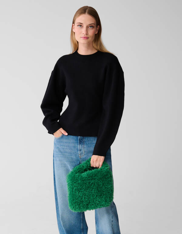 Fluffy Fur Tasche Dunkelgrün SHOEBY ACCESSOIRES