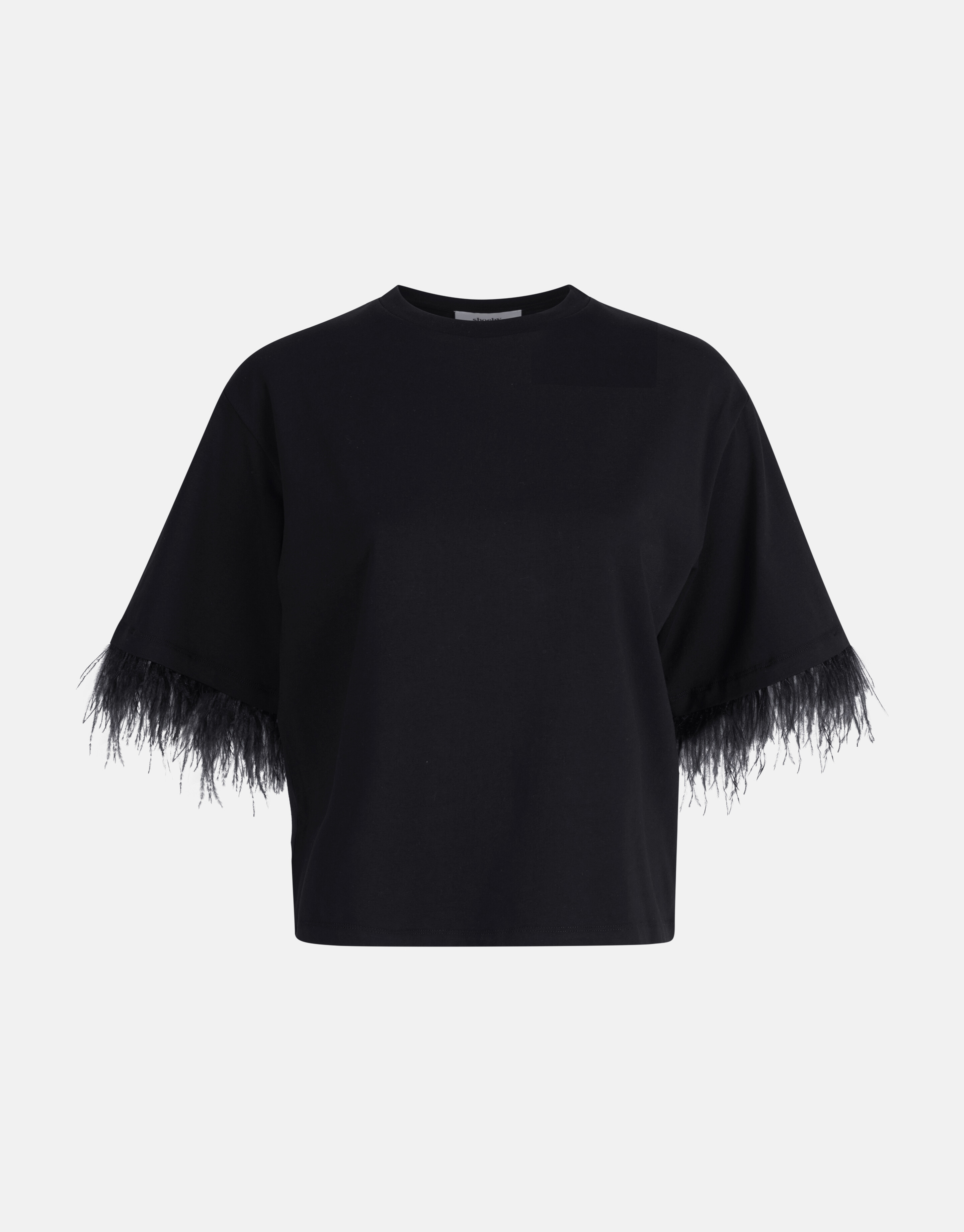 T-Shirt mit Federn Schwarz SHOEBY WOMEN