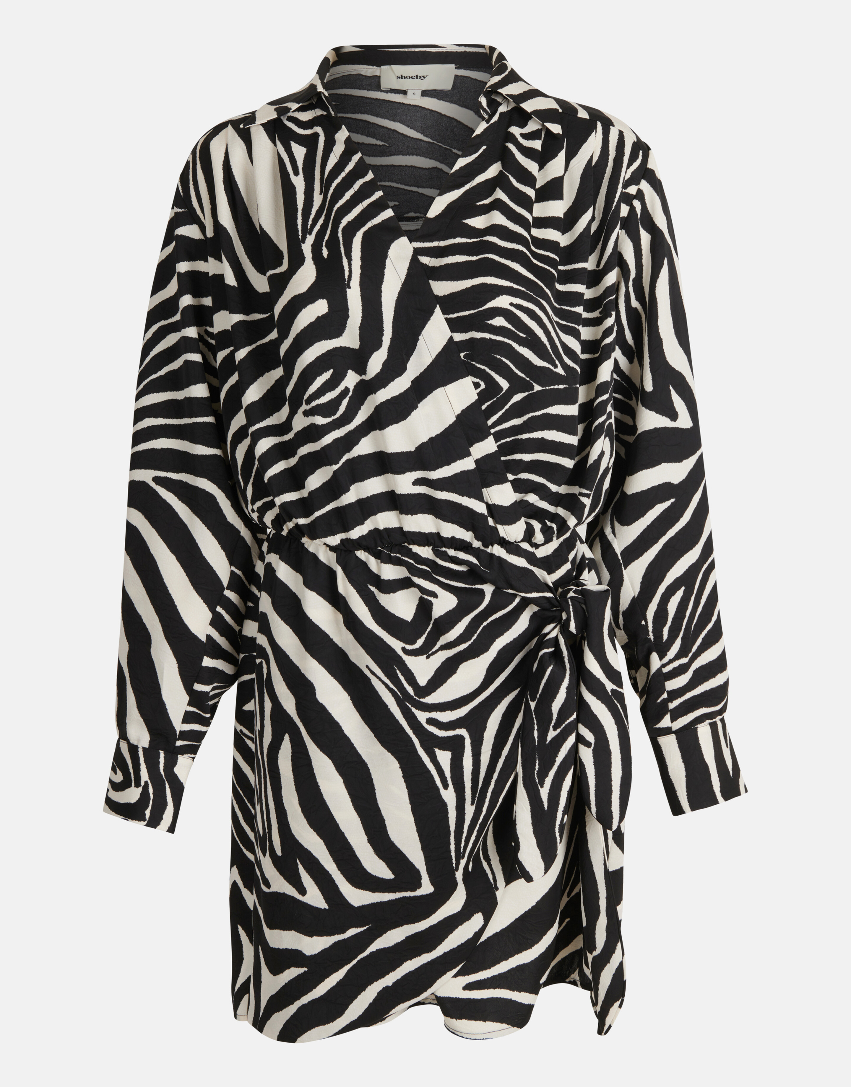 Kleid mit Zebramuster Schwarz/Weiß SHOEBY WOMEN