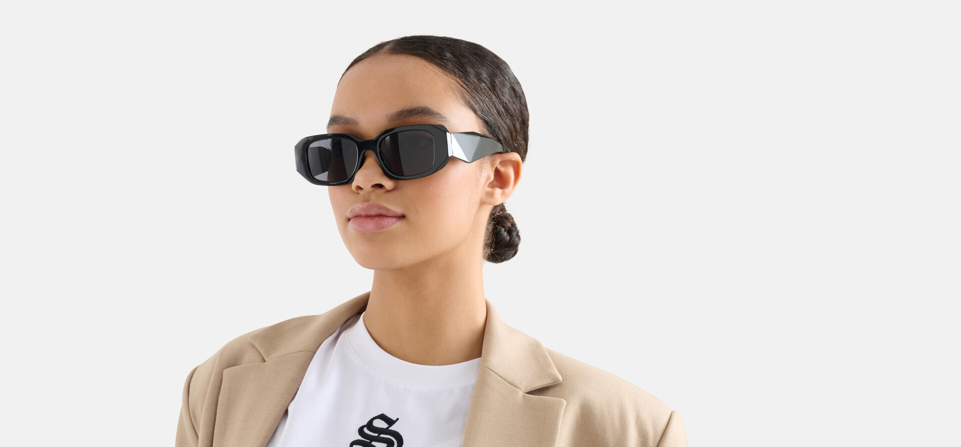 Weite rechteckige Sonnenbrille Schwarz SHOEBY ACCESSOIRES