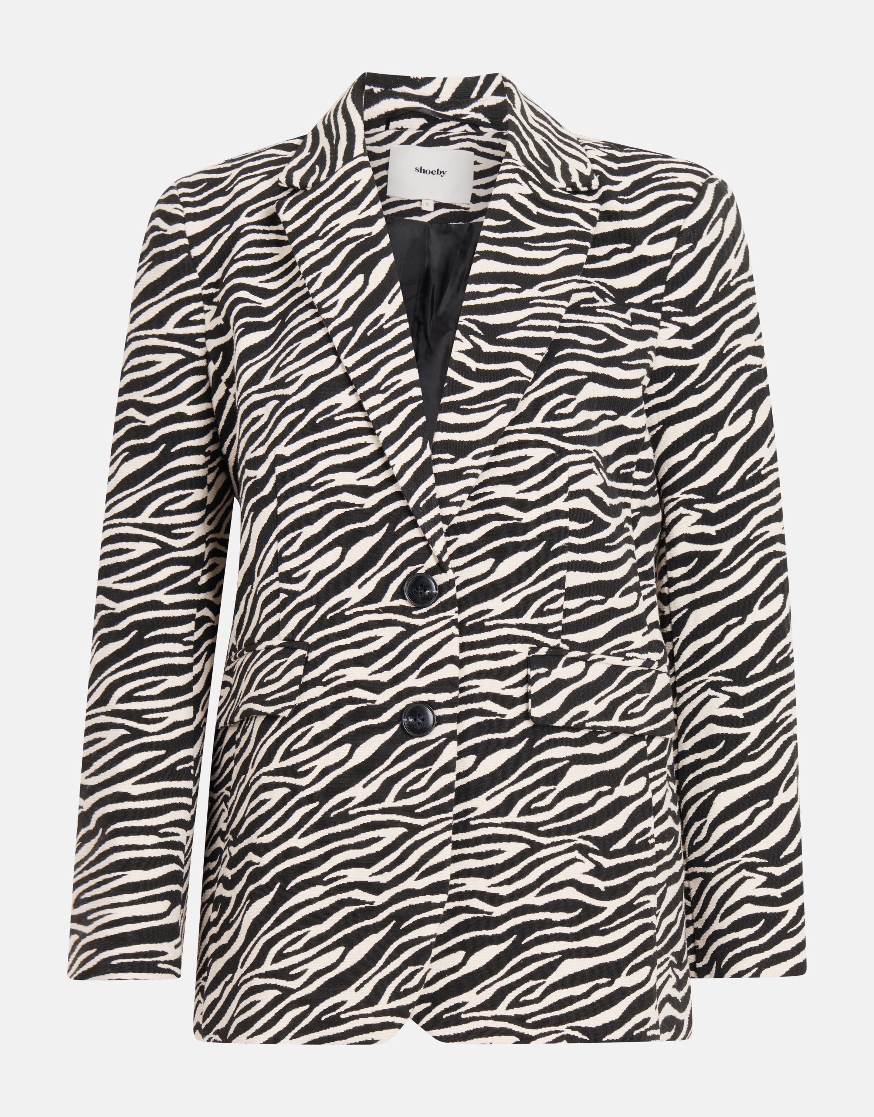 Jacquard Zebra Print Blazer Schwarz/Weiß SHOEBY WOMEN