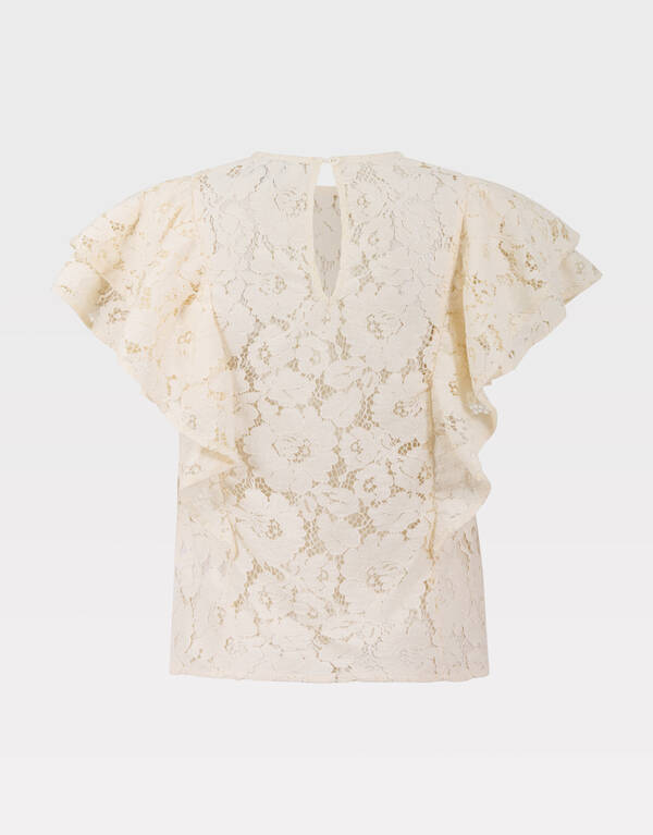 Kanten R&uuml;schentop Gebrochen Wei&szlig; SHOEBY WOMEN