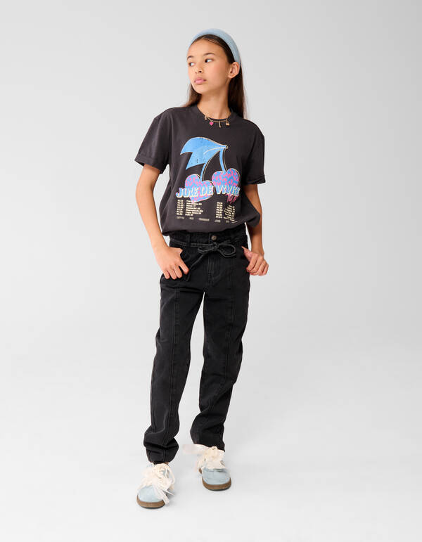 Vivre Artwork T-shirt Dunkelgrau SHOEBY GIRLS