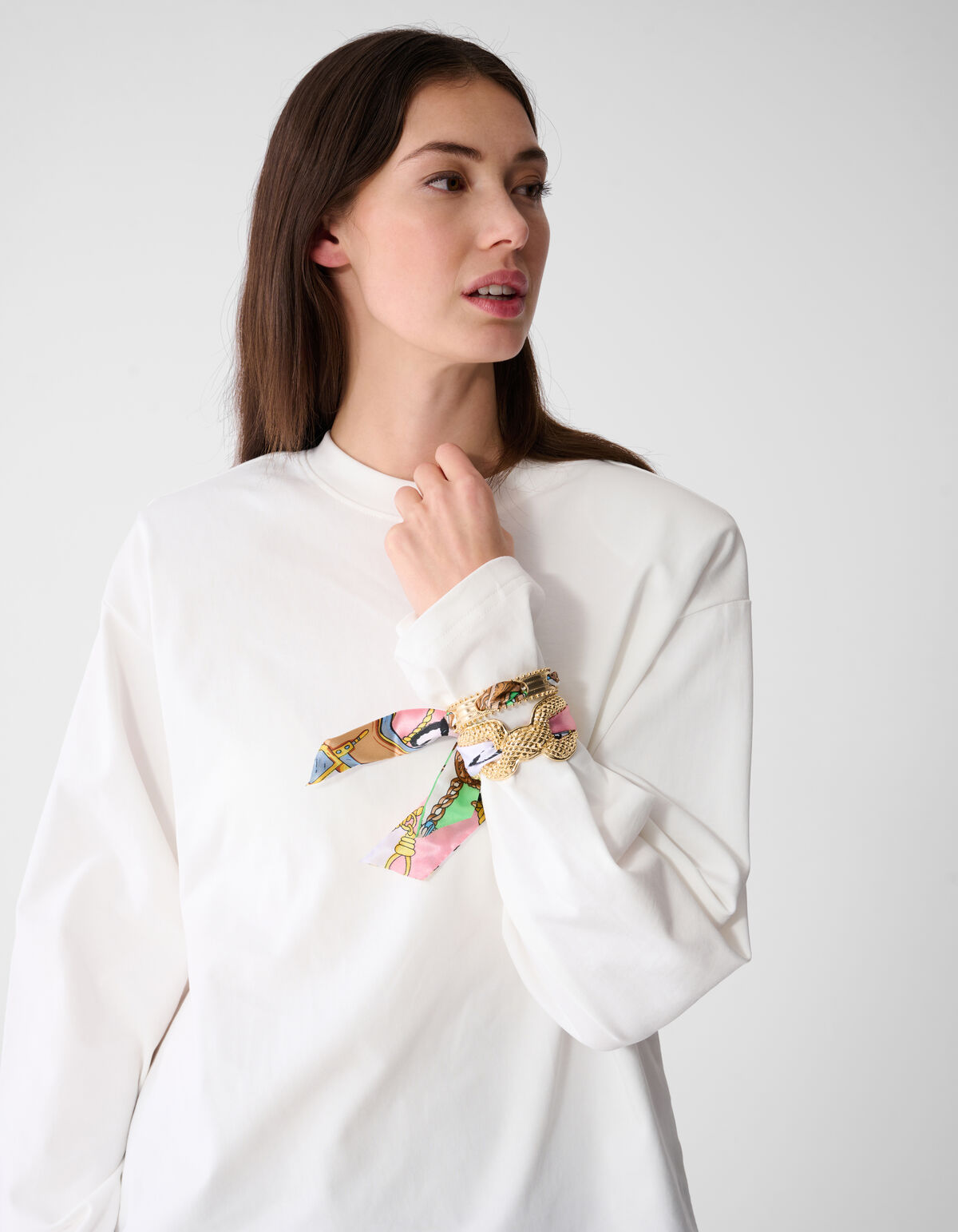 Bedrucktes Schal-Armband Braun SHOEBY ACCESSOIRES